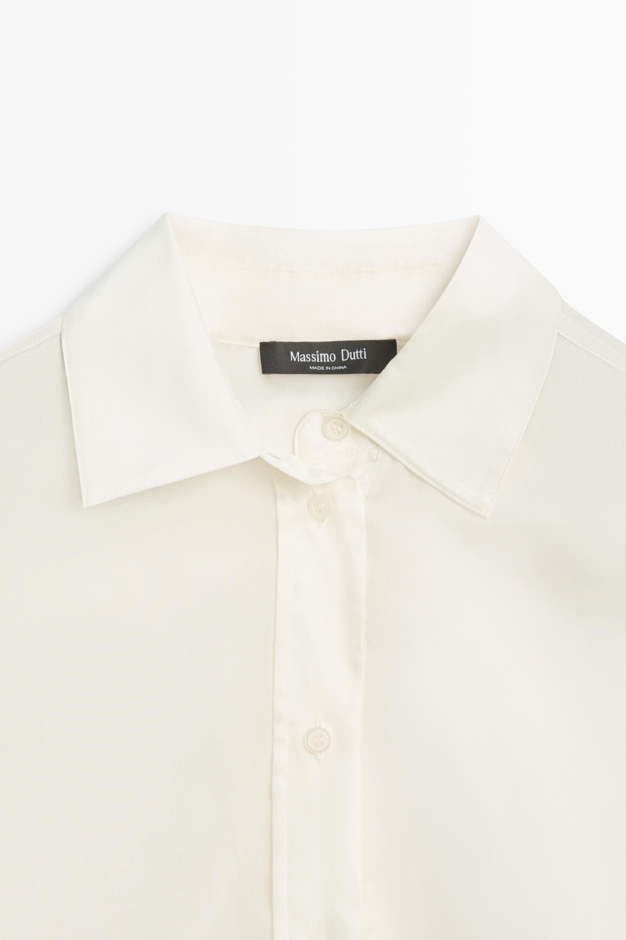 Massimo Dutti Oversize dökümlü gömlek görsel 8
