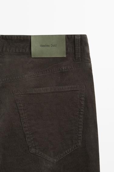 Corduroy tapered fit pants — DARK GREY 7