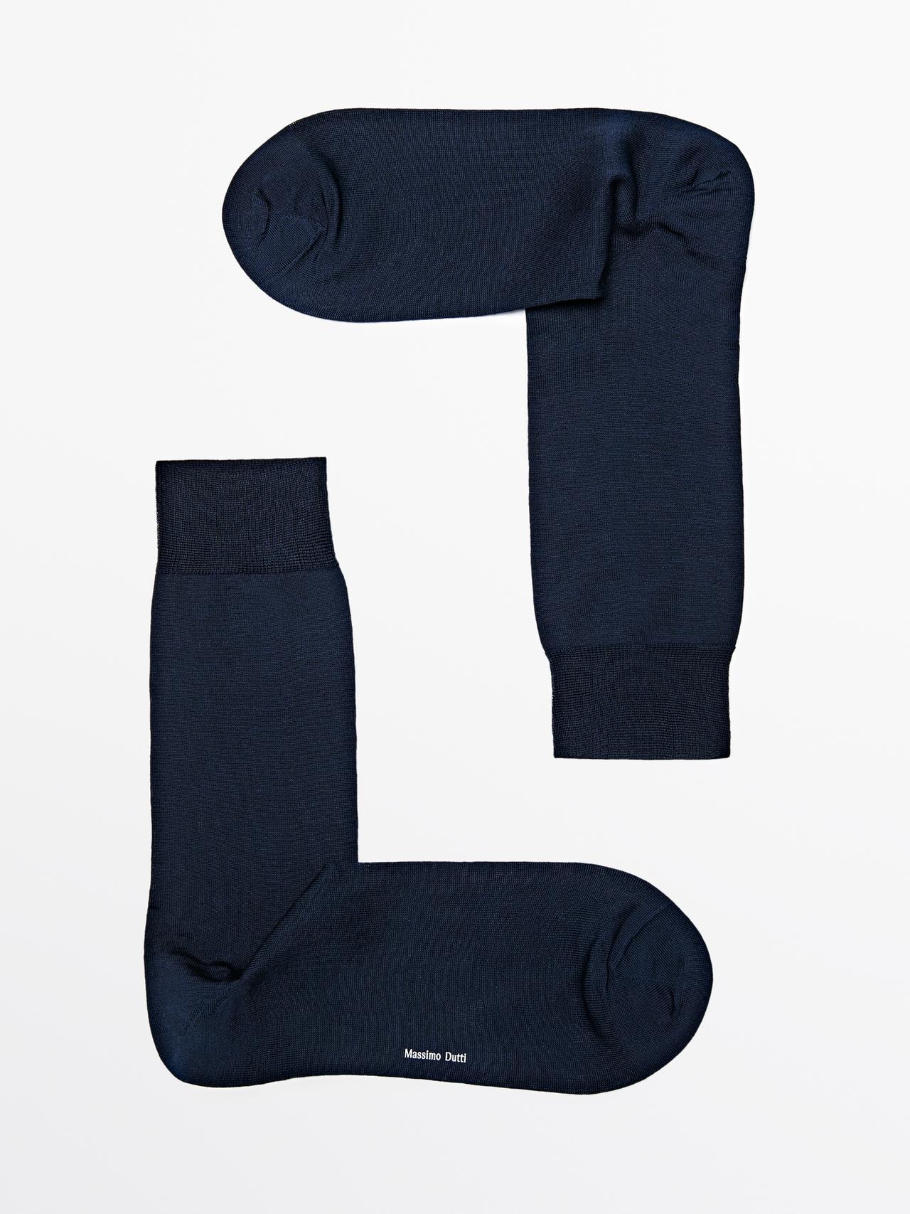Plain smart socks — NAVY BLUE
