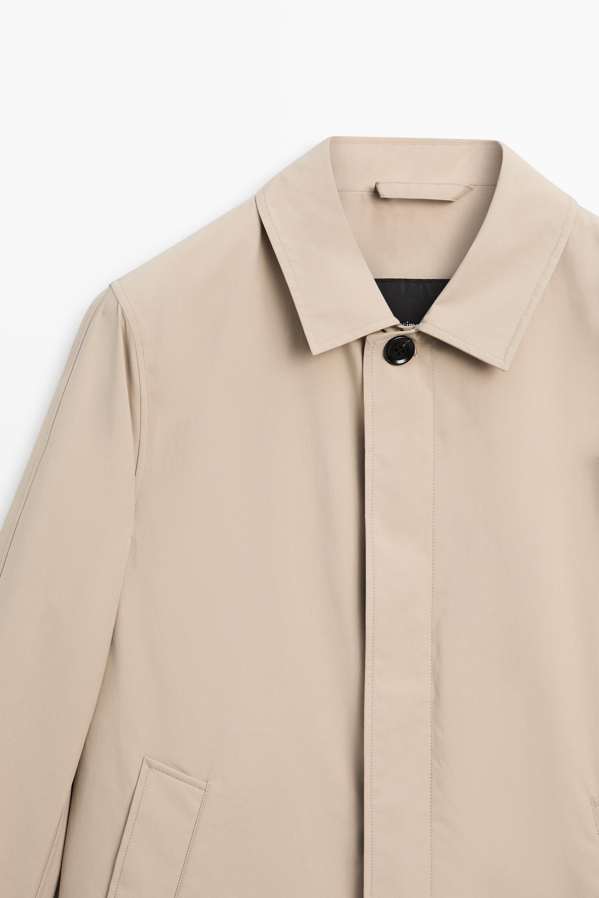 Lightweight long trench coat — PALE SAND
