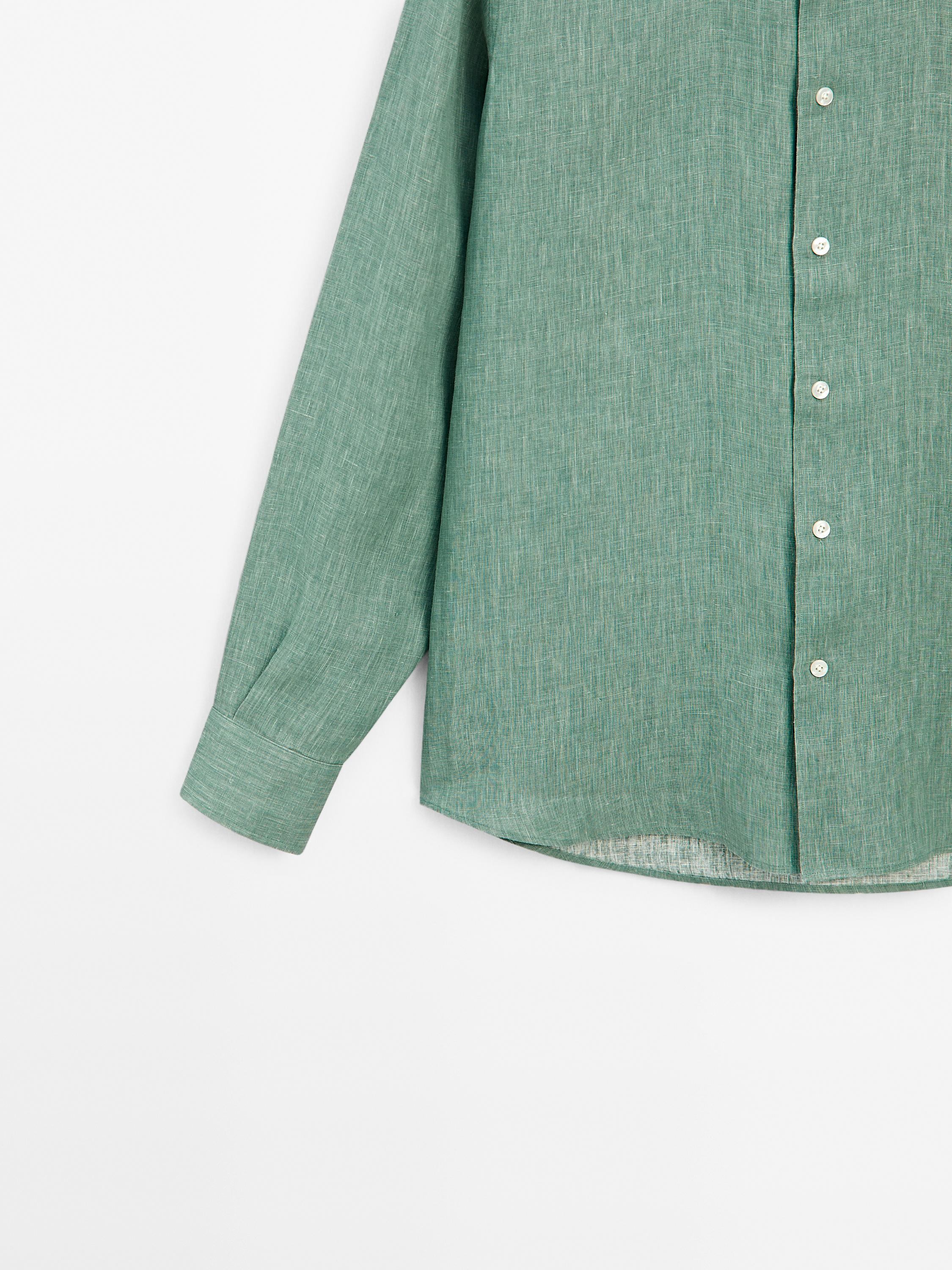 Lightweight regular fit 100% linen shirt