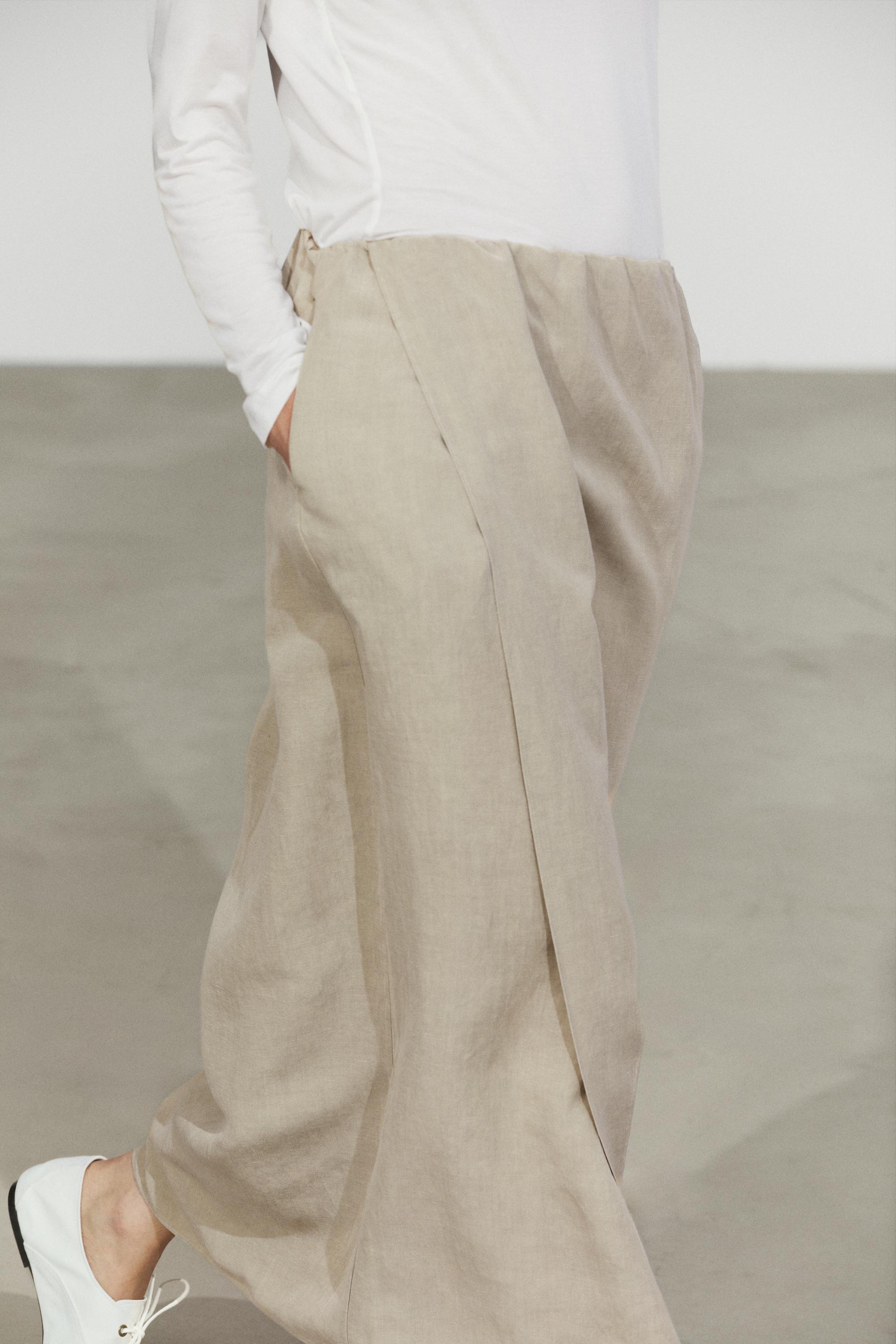 Double-layer midi skirt - STUDIO — PALE KHAKI