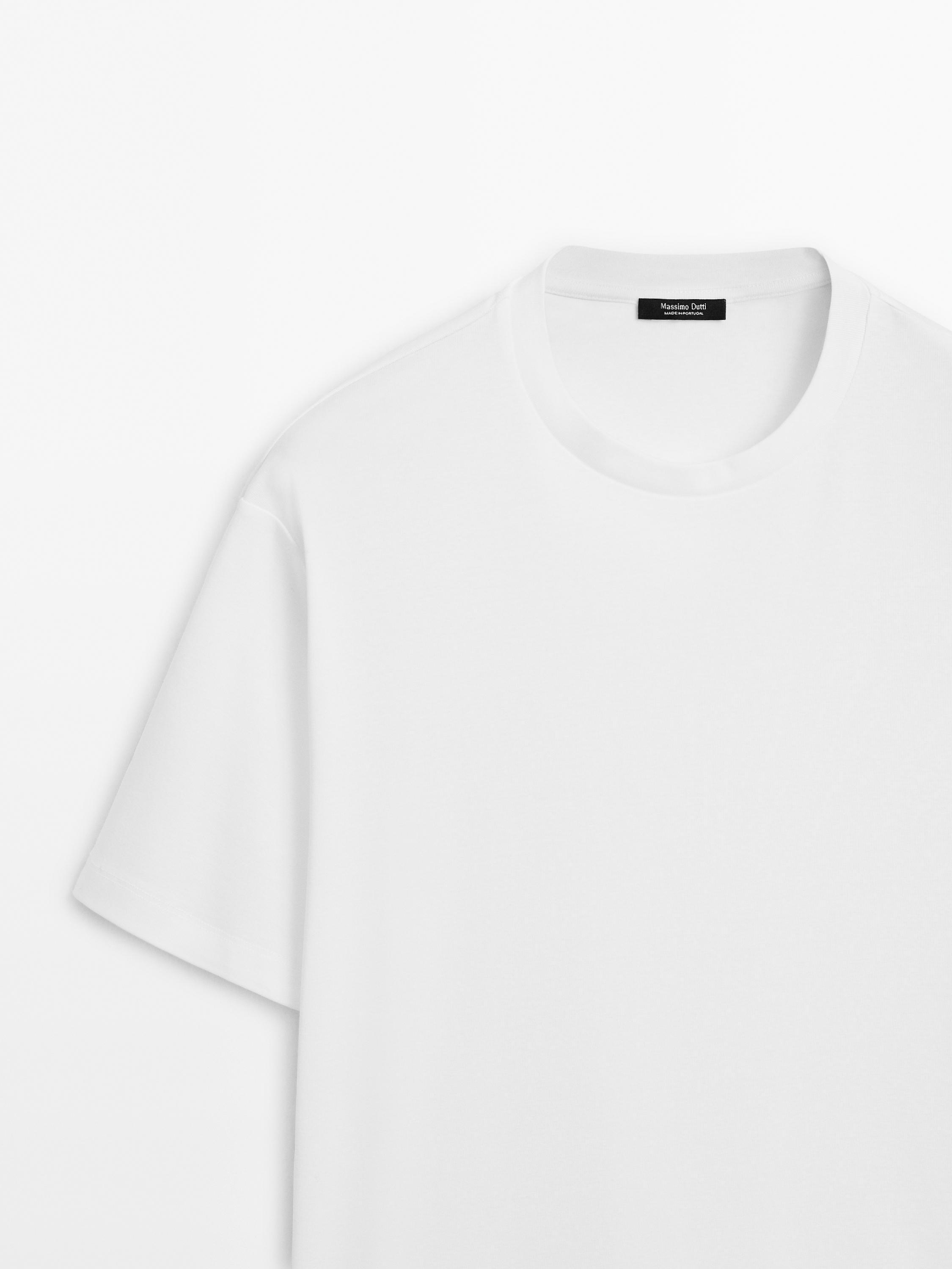 100% mercerised cotton T-shirt — WHITE