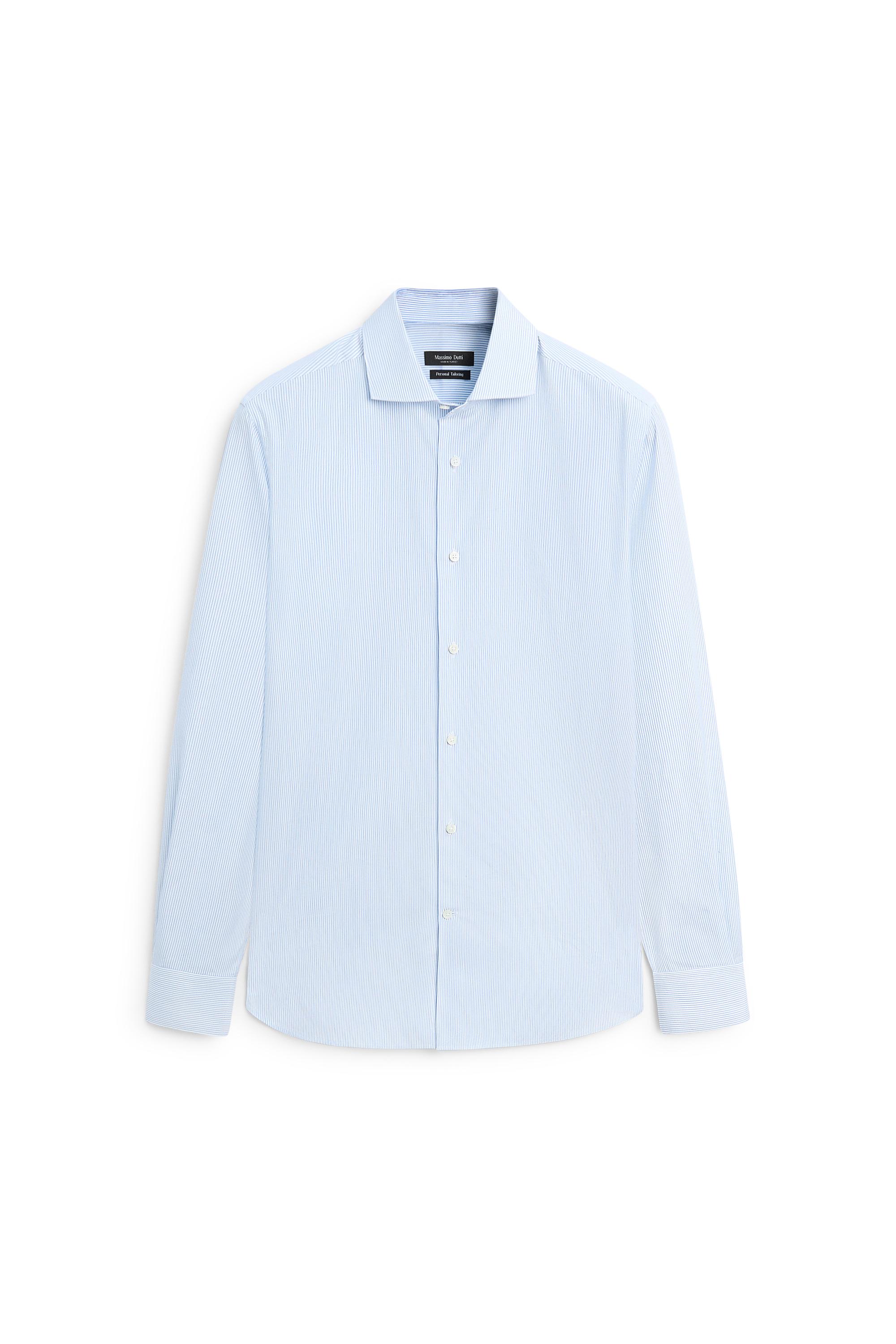 100% Cotton Striped Shirt — WHITE