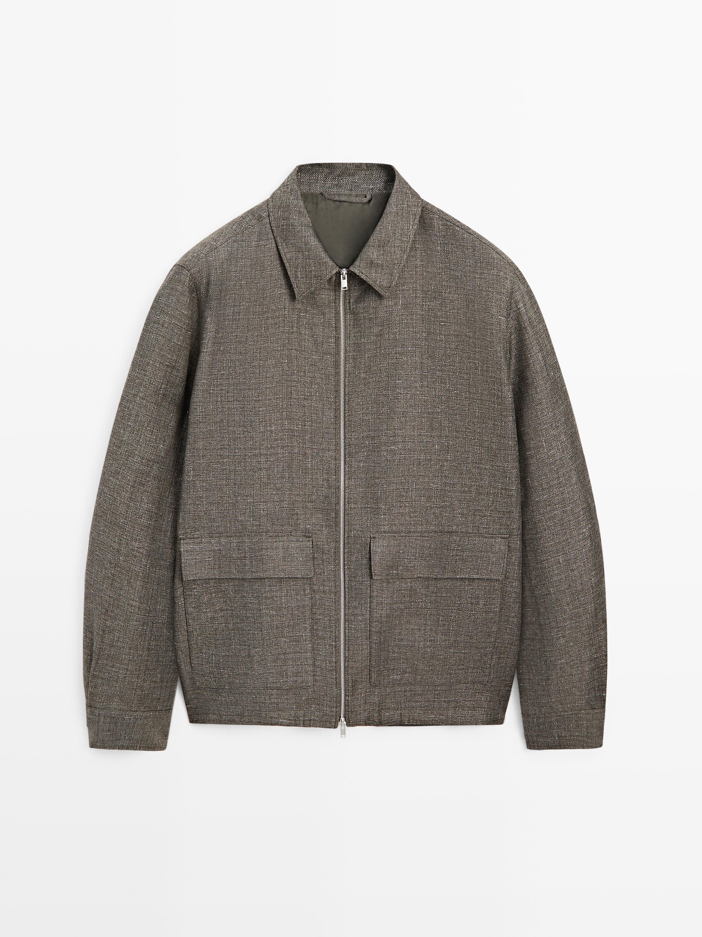 Short jacket with pocket details — GREEN