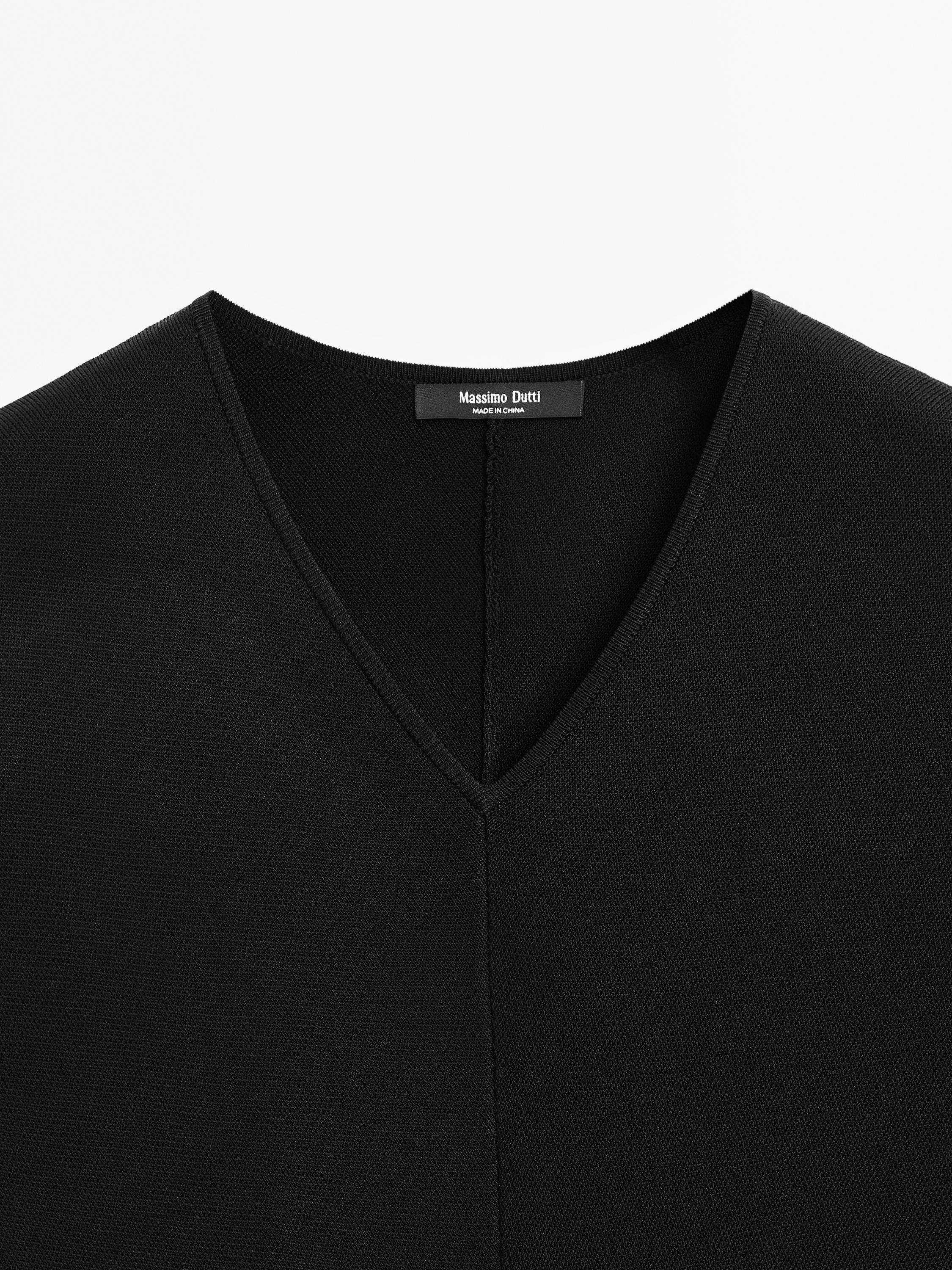 V-neck knit top