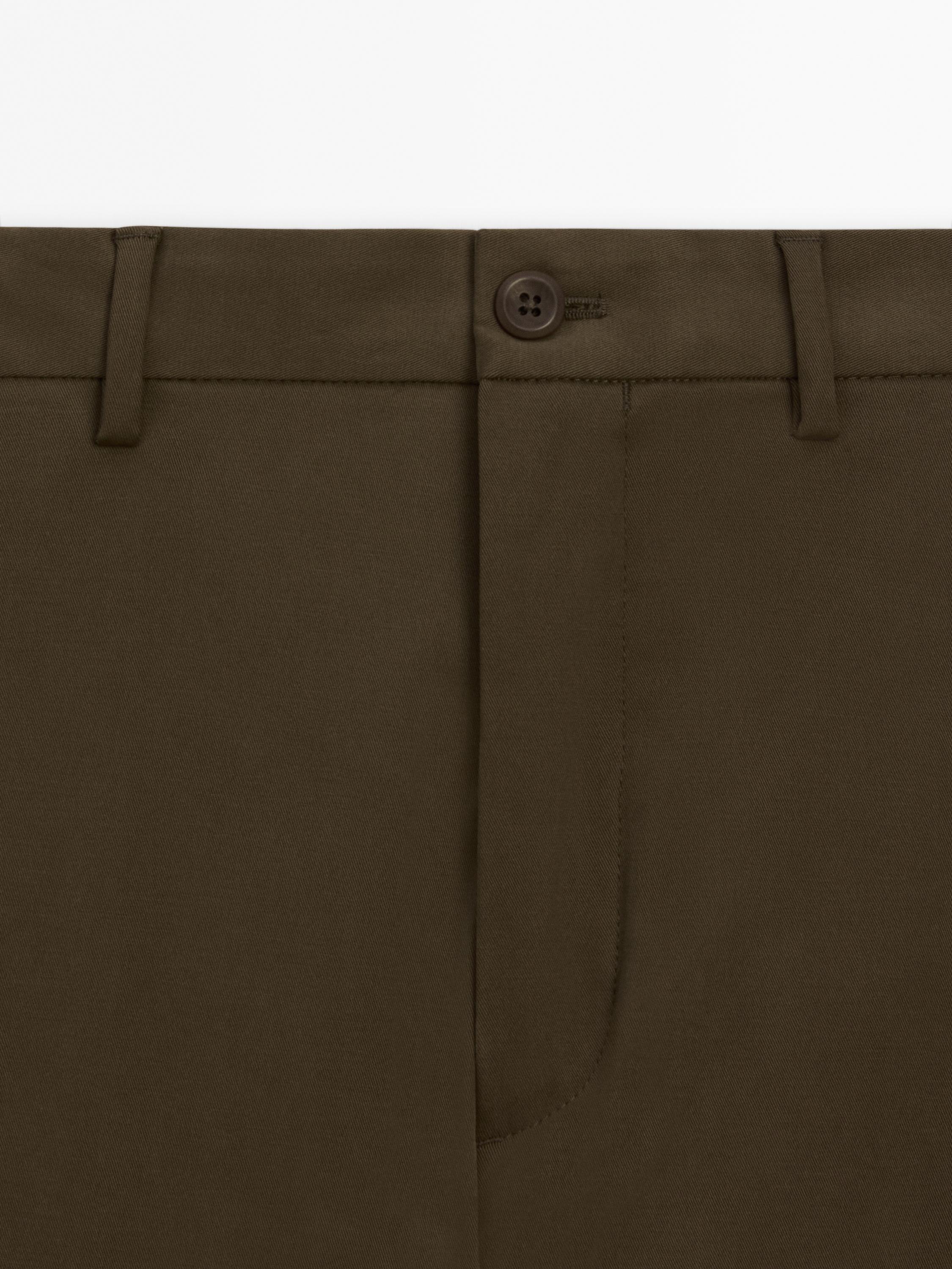 Pantaloni relaxed fit din amestec de bumbac