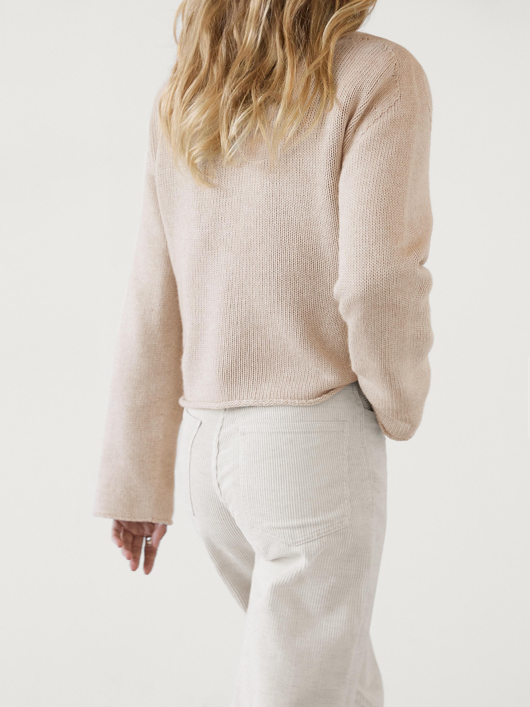 Mock turtleneck knit sweater