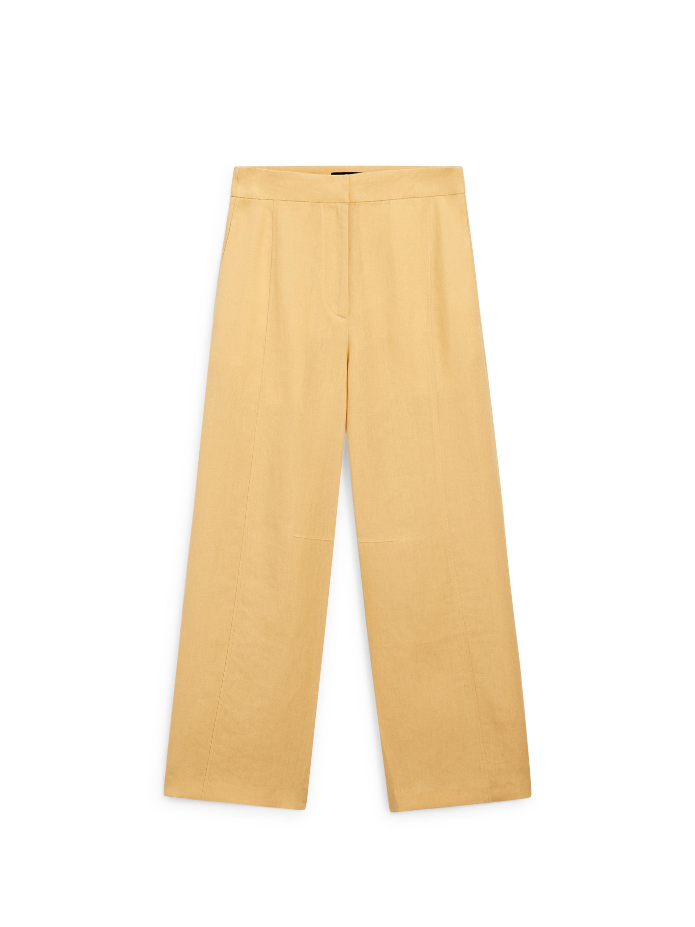 Linen barrel fit pants — YELLOW