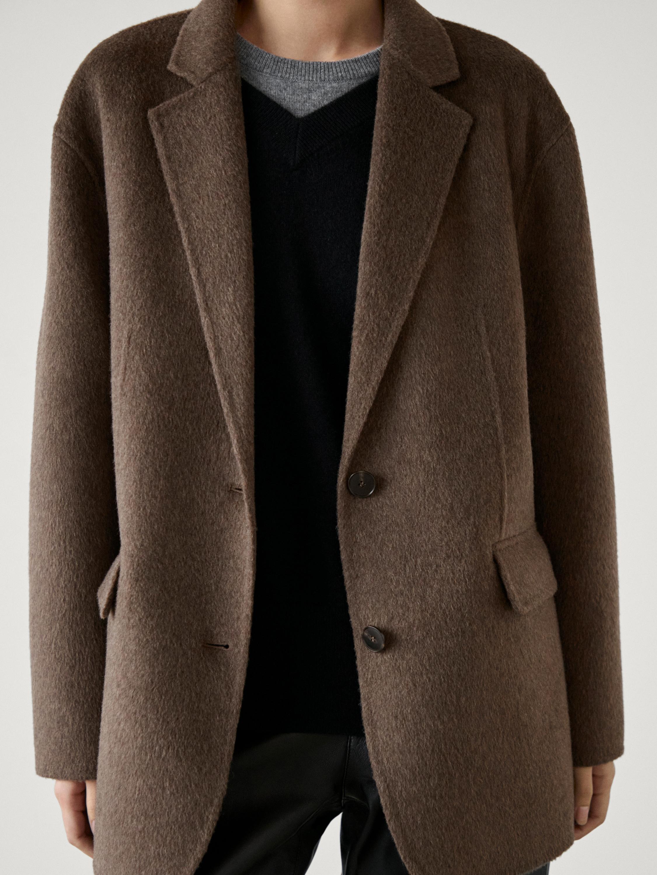 Wide wool blend blazer