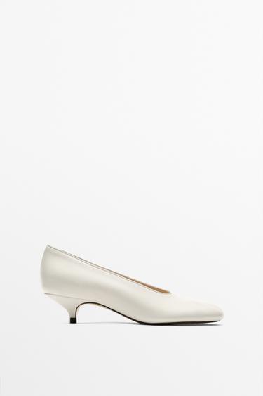 Soft leather heel shoe — WHITE 1