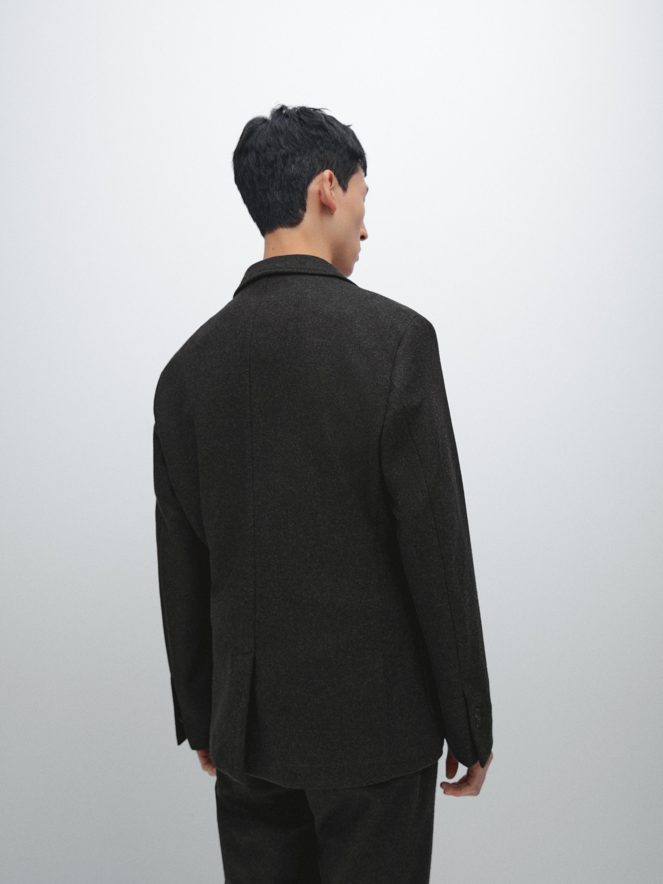Wool blend suit blazer