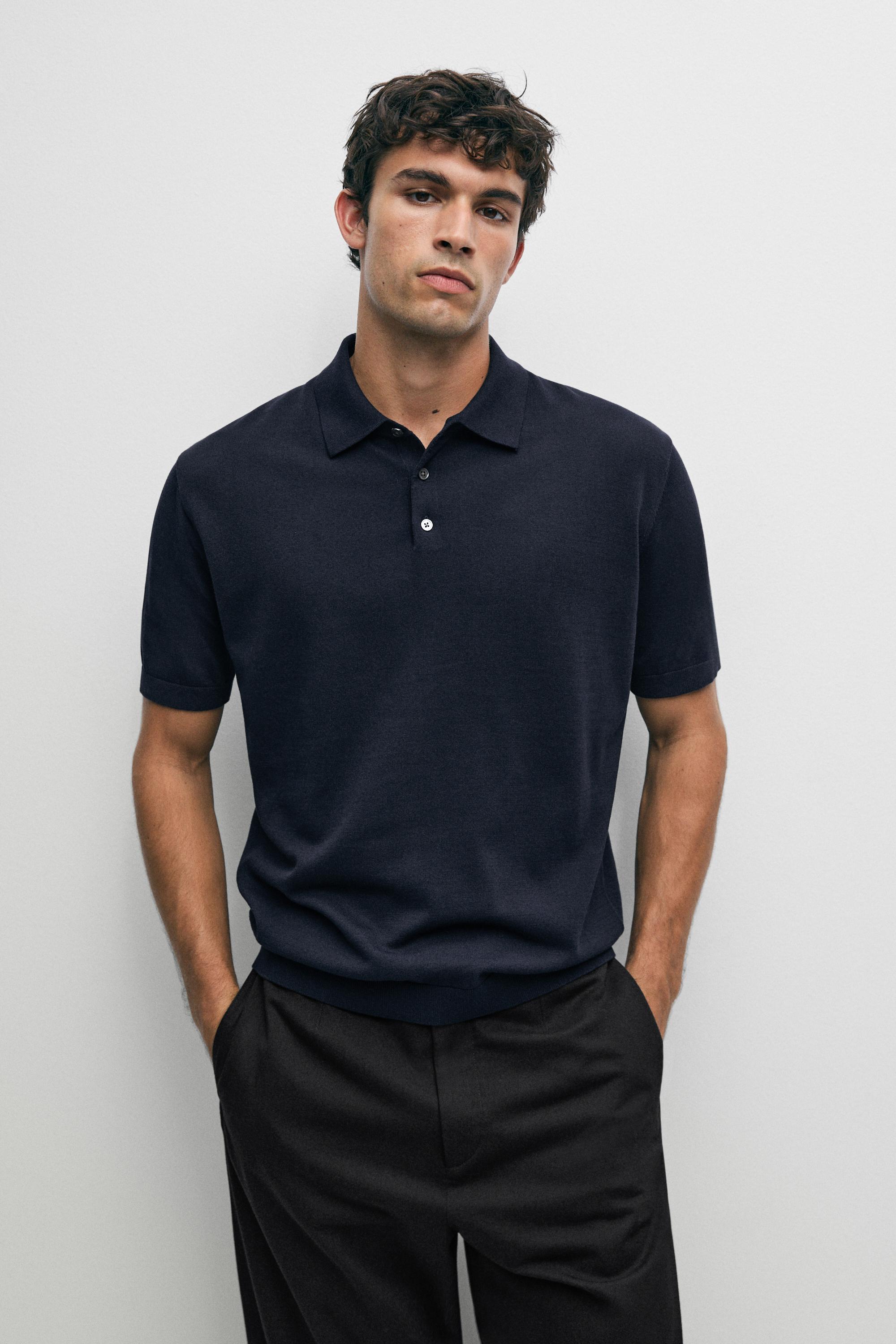 100% cotton knit polo sweater