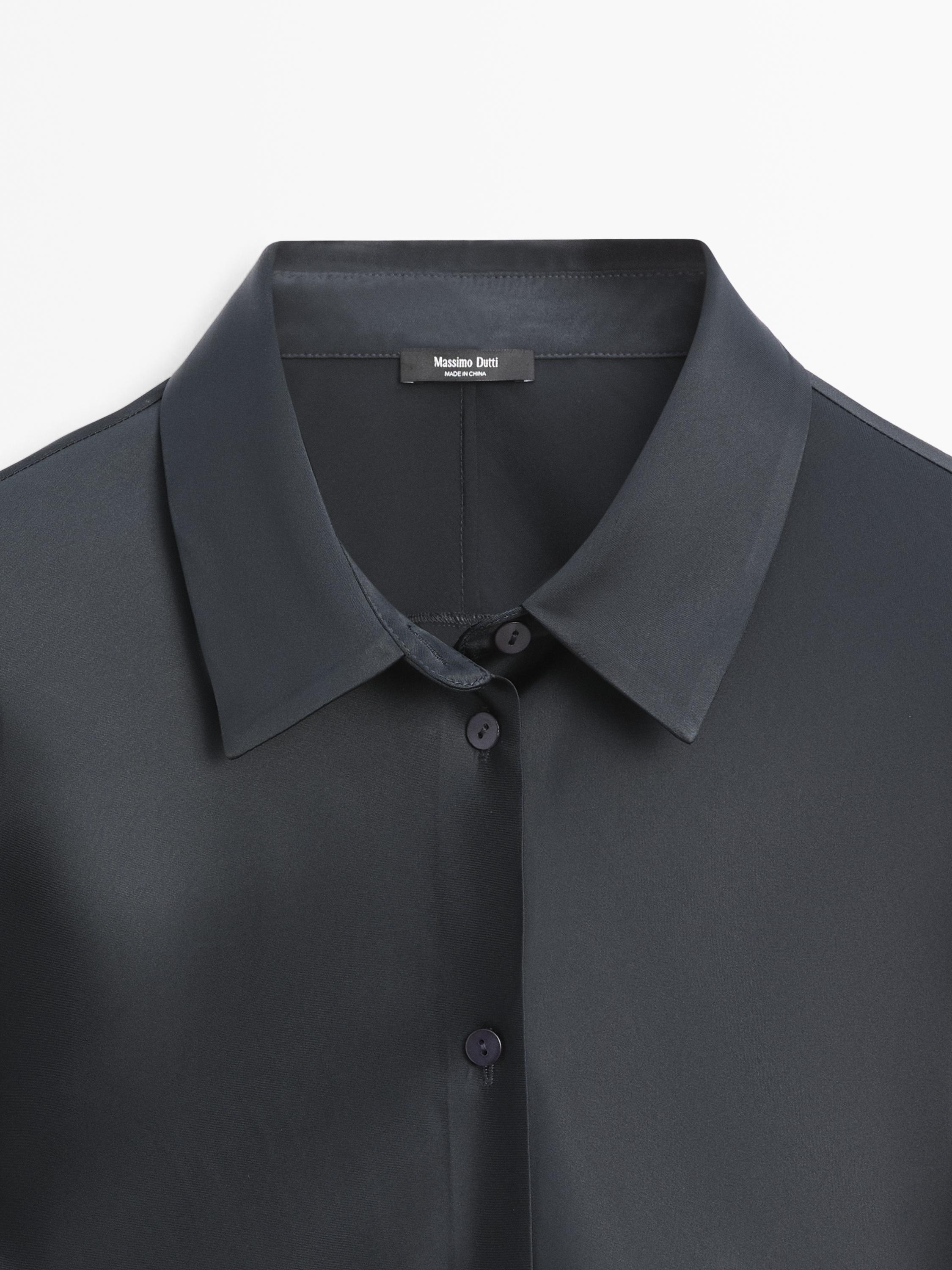 Chemise Formelle Femme Massimo Dutti - Bleue Rayée - Taille 42/32 - Coton - Manches Longues - Occasion Très Bon État