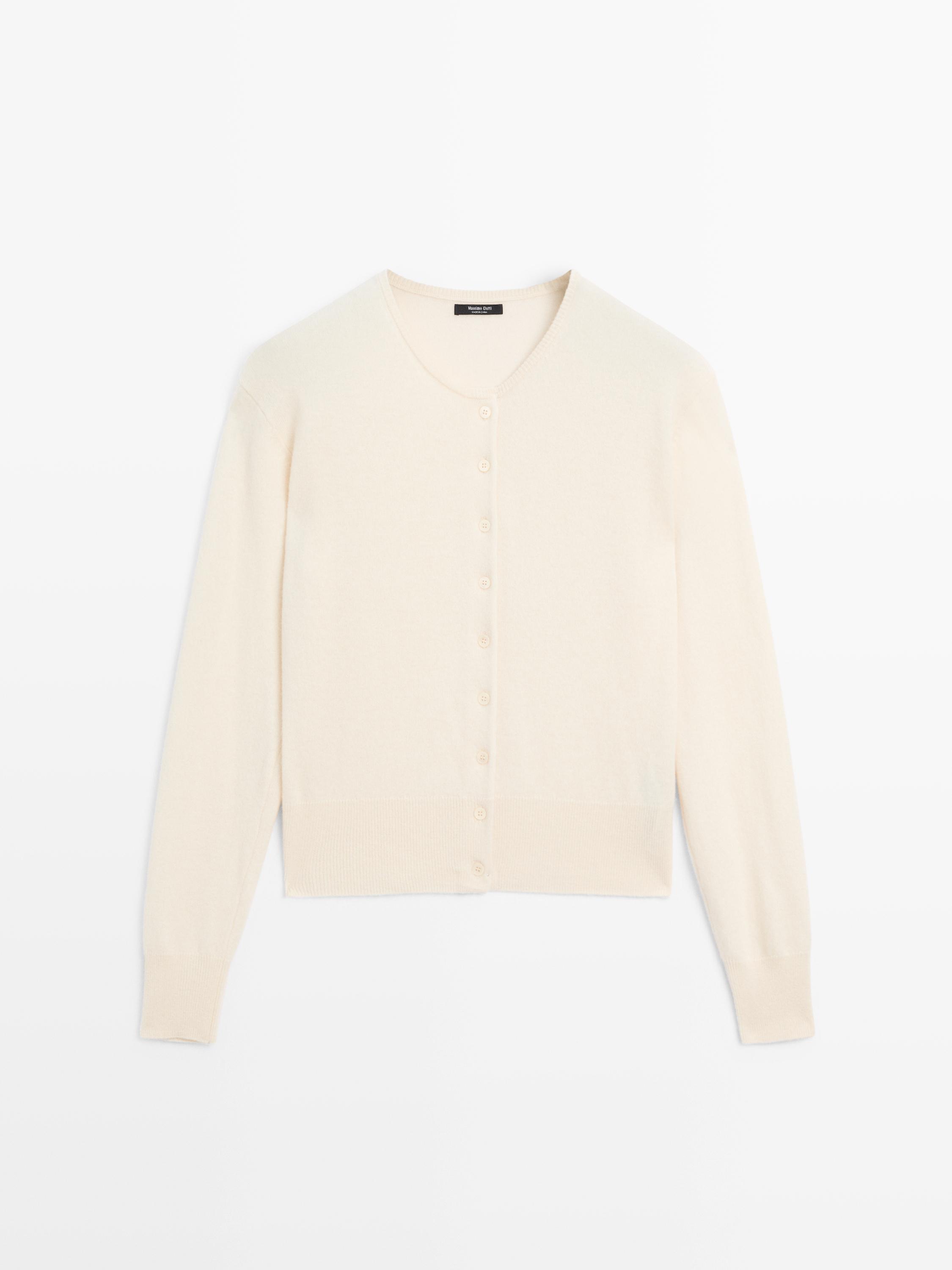 Wool blend knit cardigan