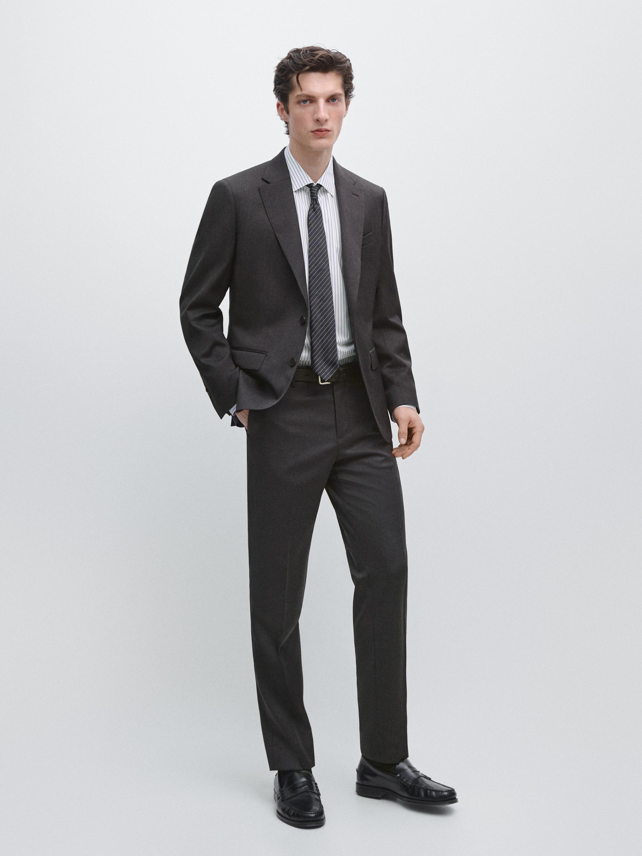 Cold wool suit trousers — CHARCOAL