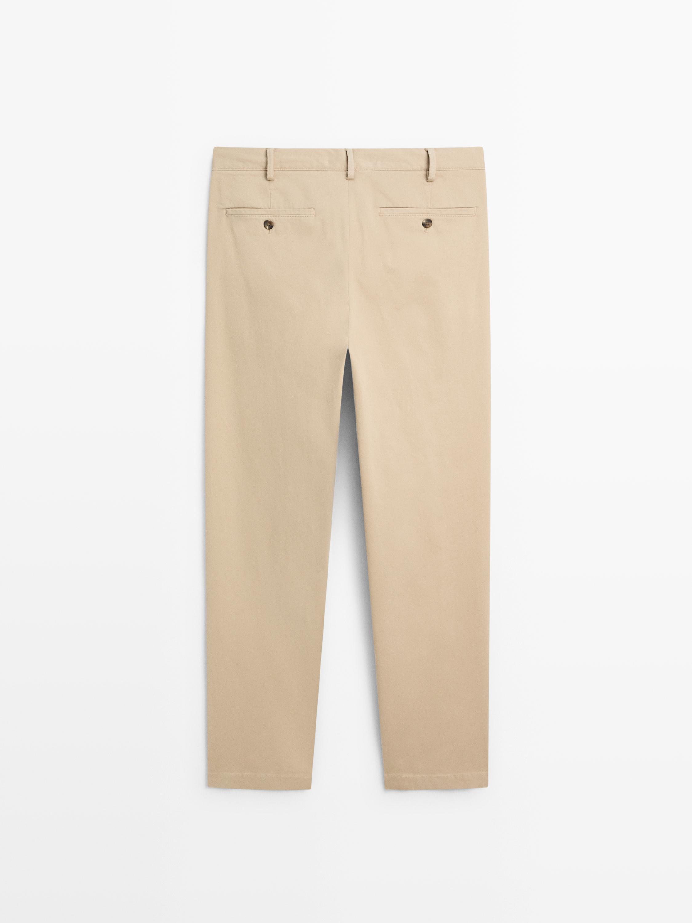 Slim fit textured trousers