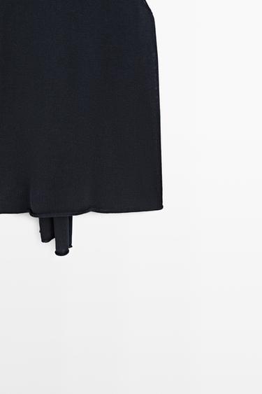 Flowing halter top with tie — NAVY BLUE 7