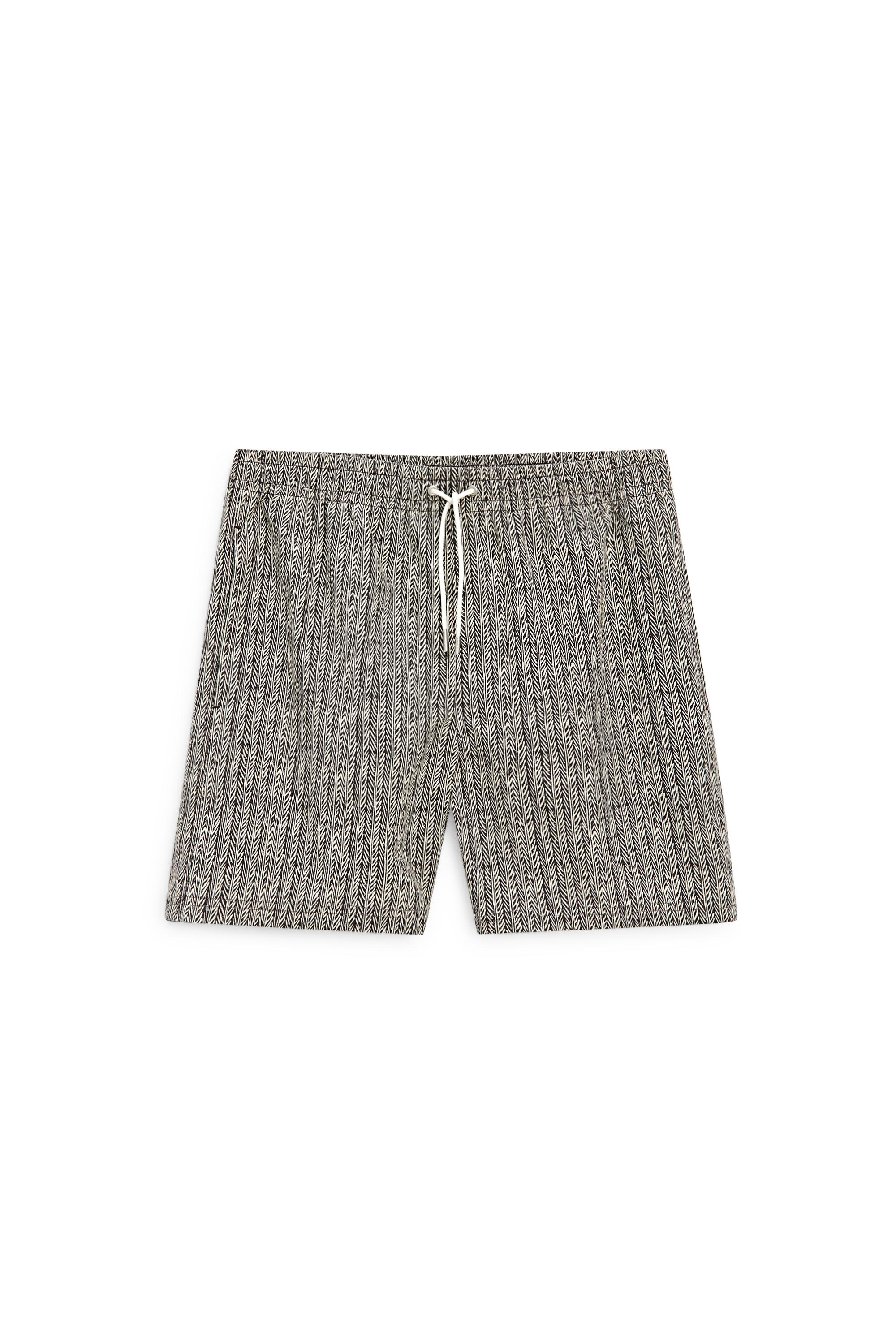 Herringbone print swimsuit — BROWN
