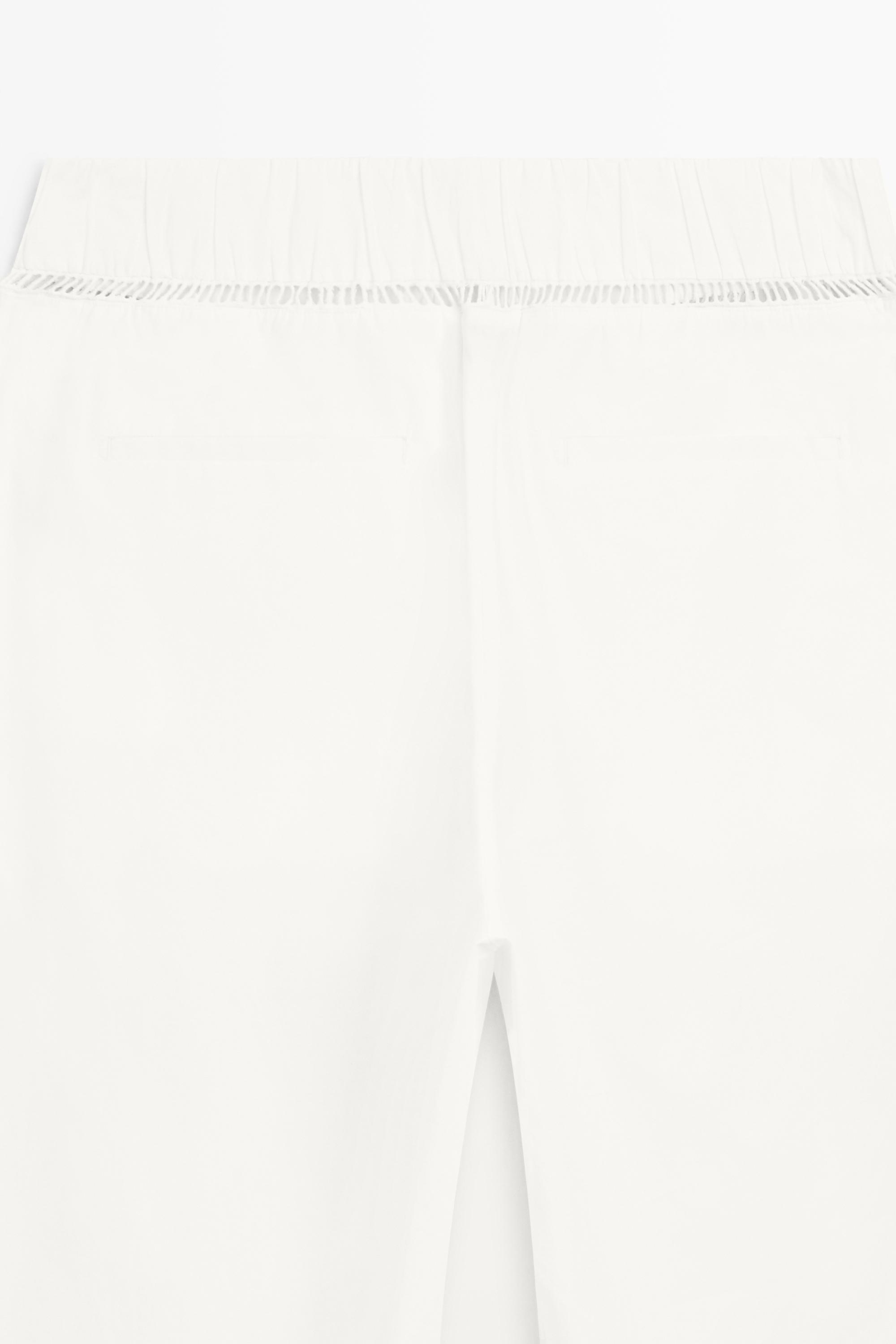 100% cotton elasticated pants - STUDIO — Off white