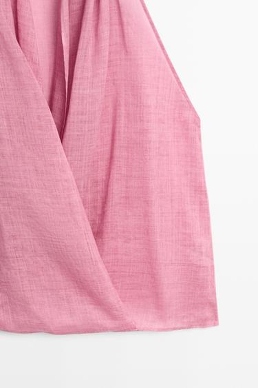 Draped crossover top — PINK 7