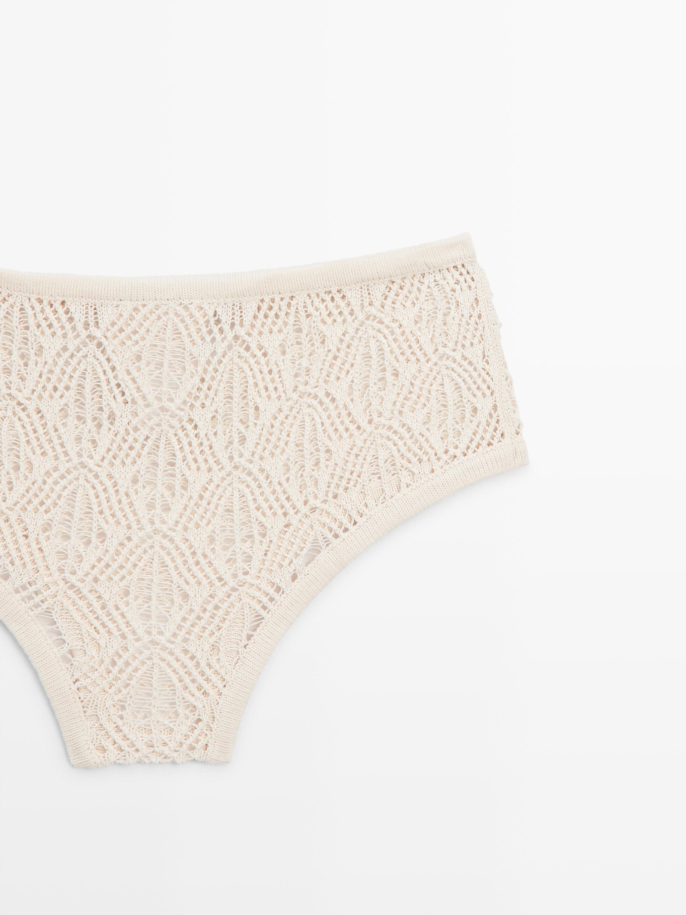 Delikli pamuk karışımlı culotte pantolon