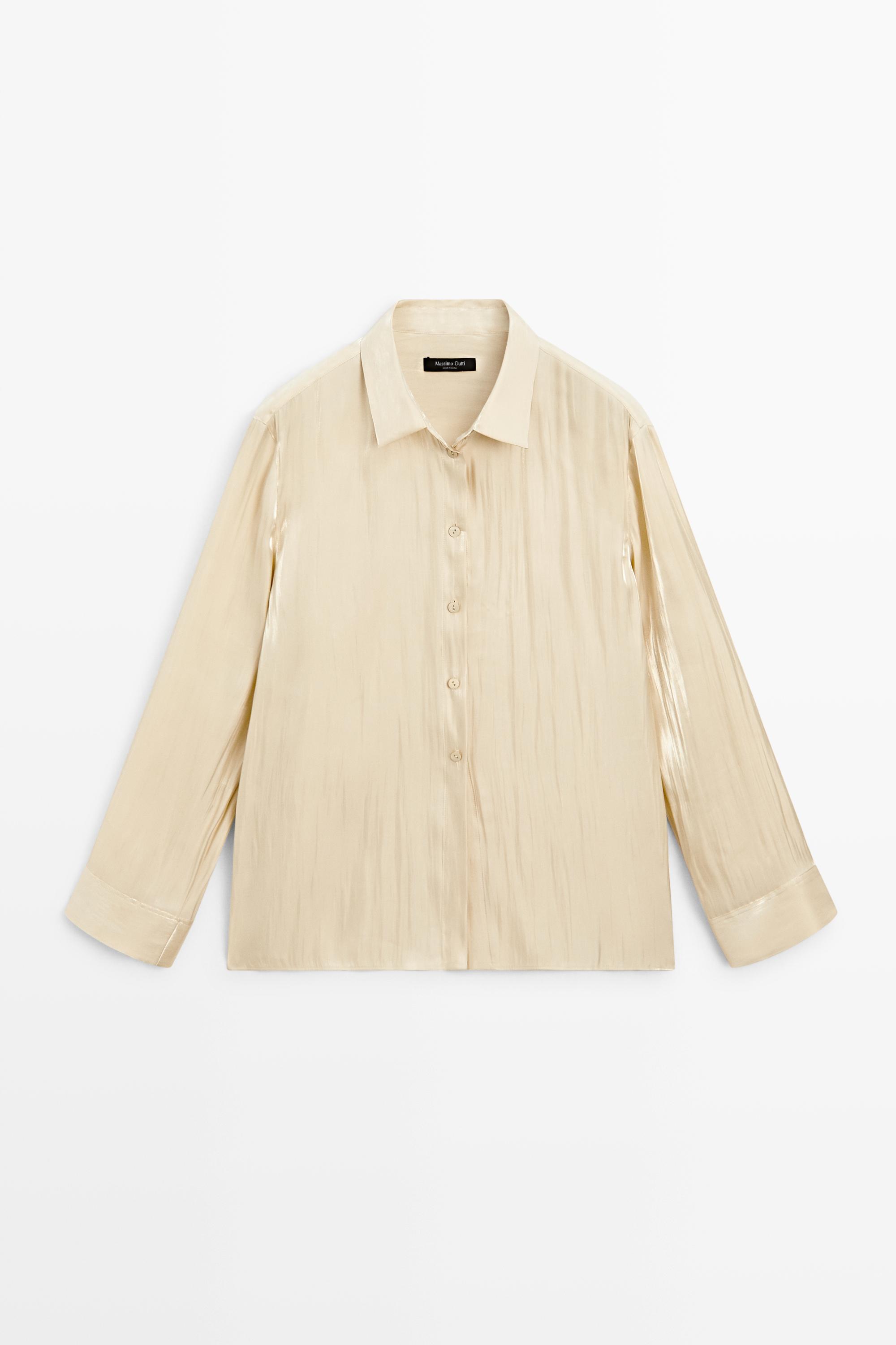 Camisa fluido tejido satinado lazada