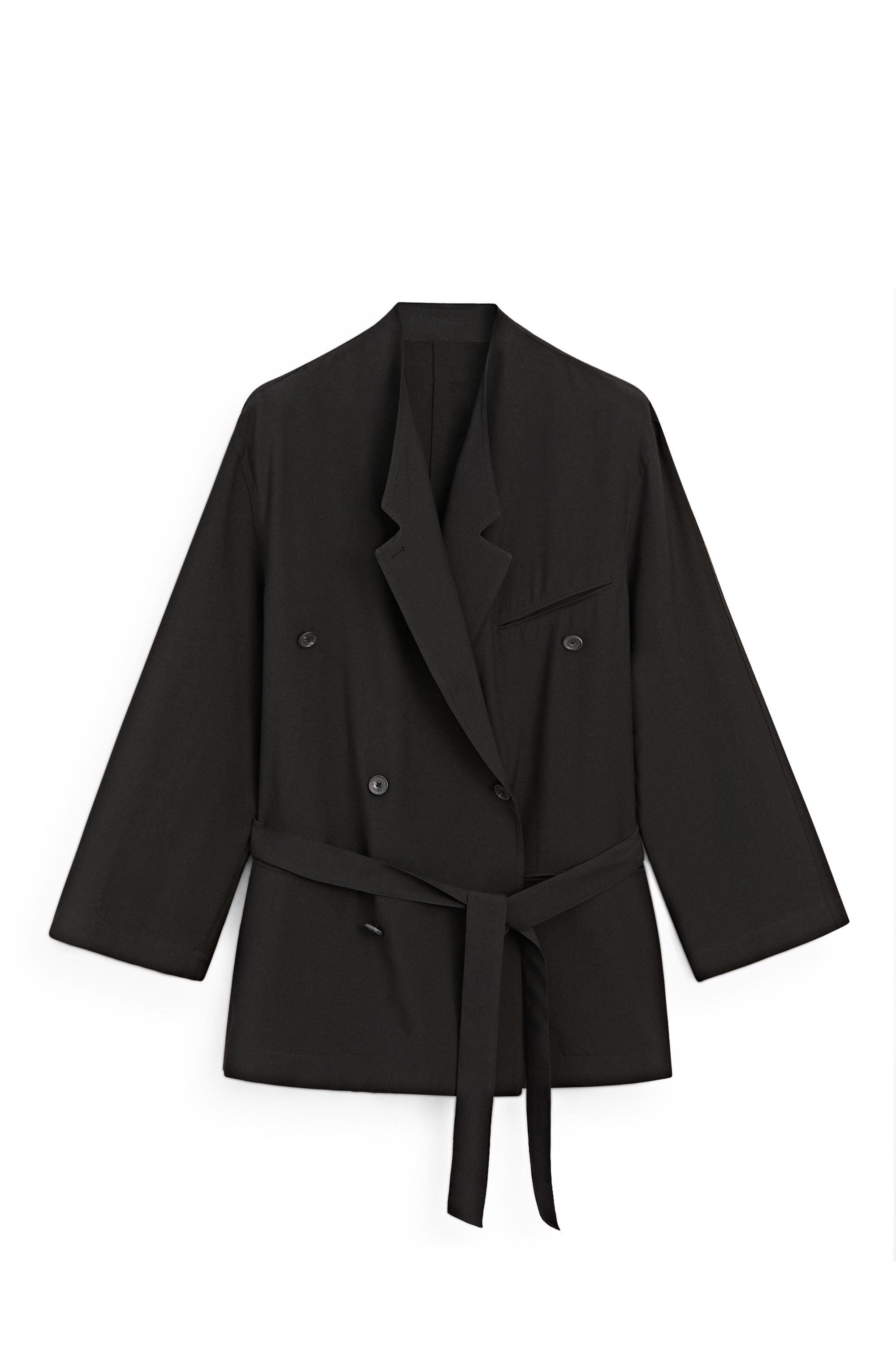Flowing oversize blazer with belt detail - LIMITED EDITION — BLACK