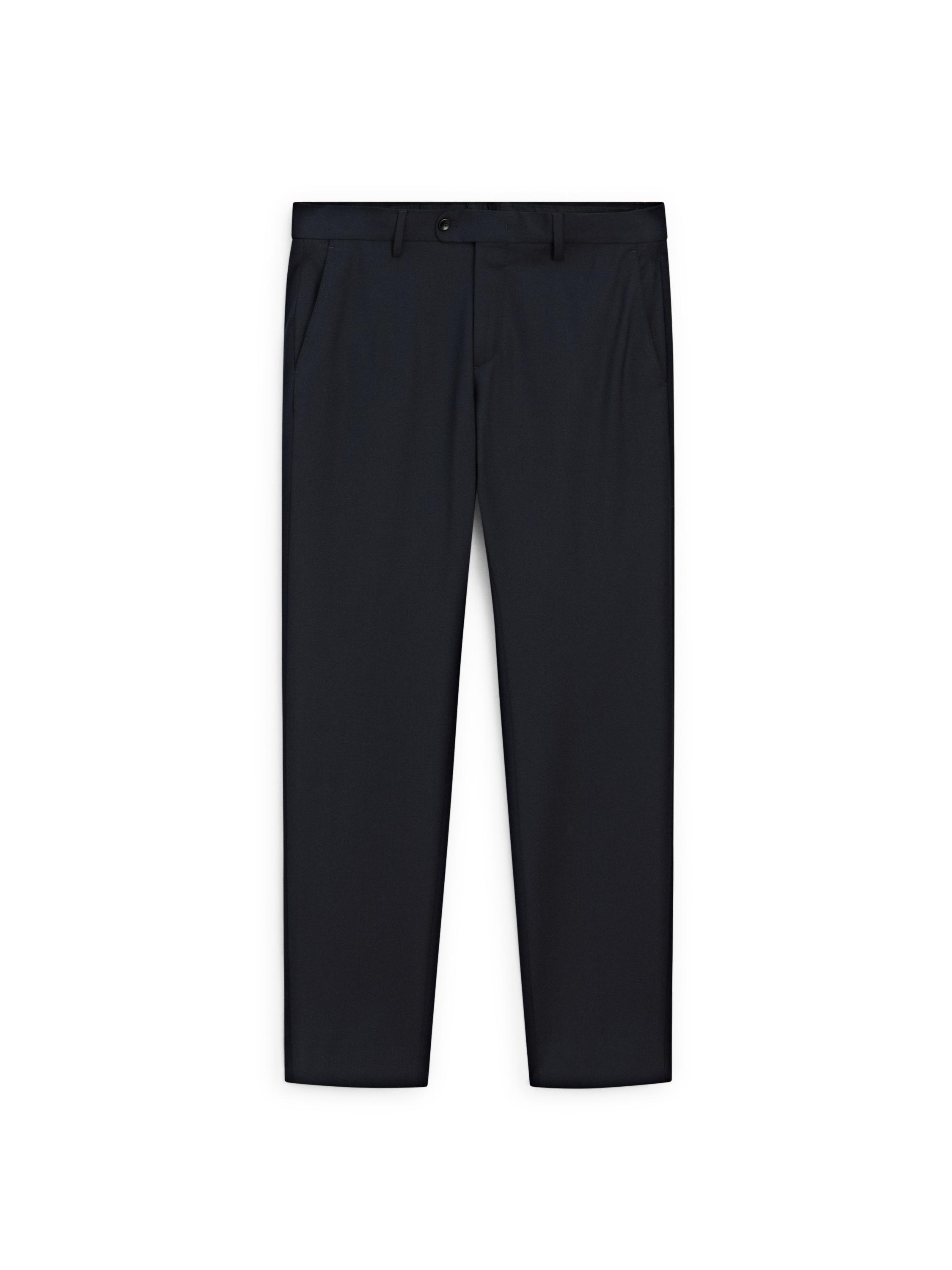 Cool wool blend suit trousers — NAVY BLUE