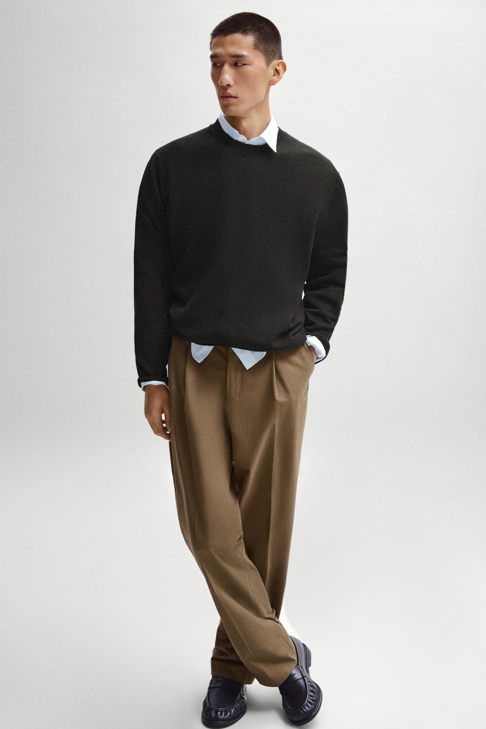 Massimo Dutti Pamuk karışımlı relaxed fit pantolon görsel 7