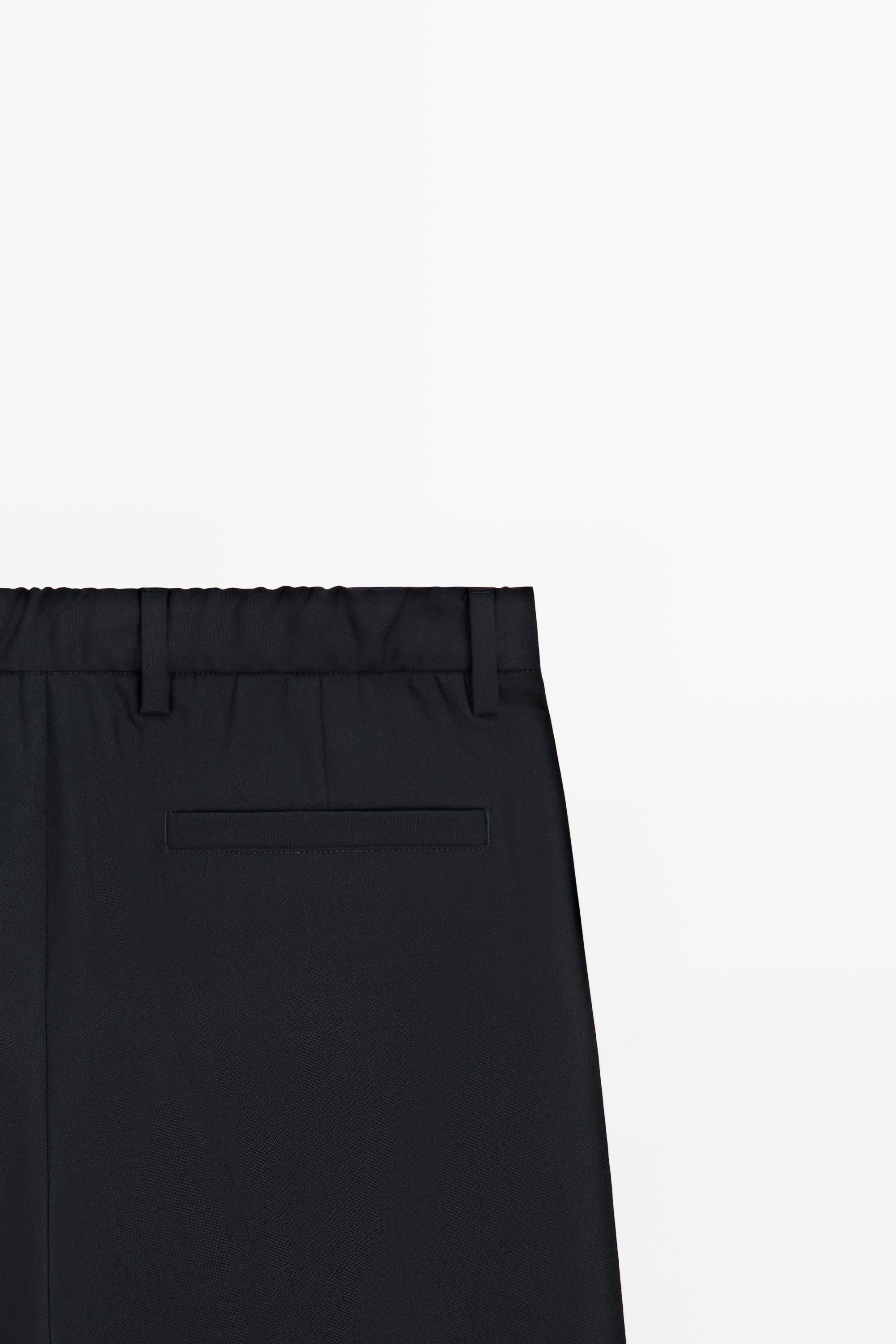 100% cool wool textured pants — DEEP BLUE