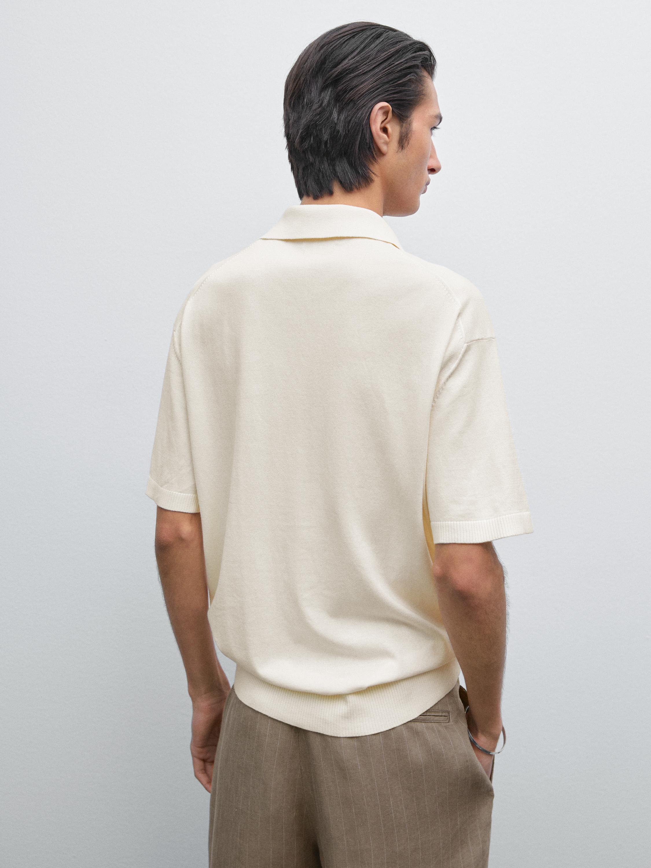 100% cotton regular fit knit polo shirt