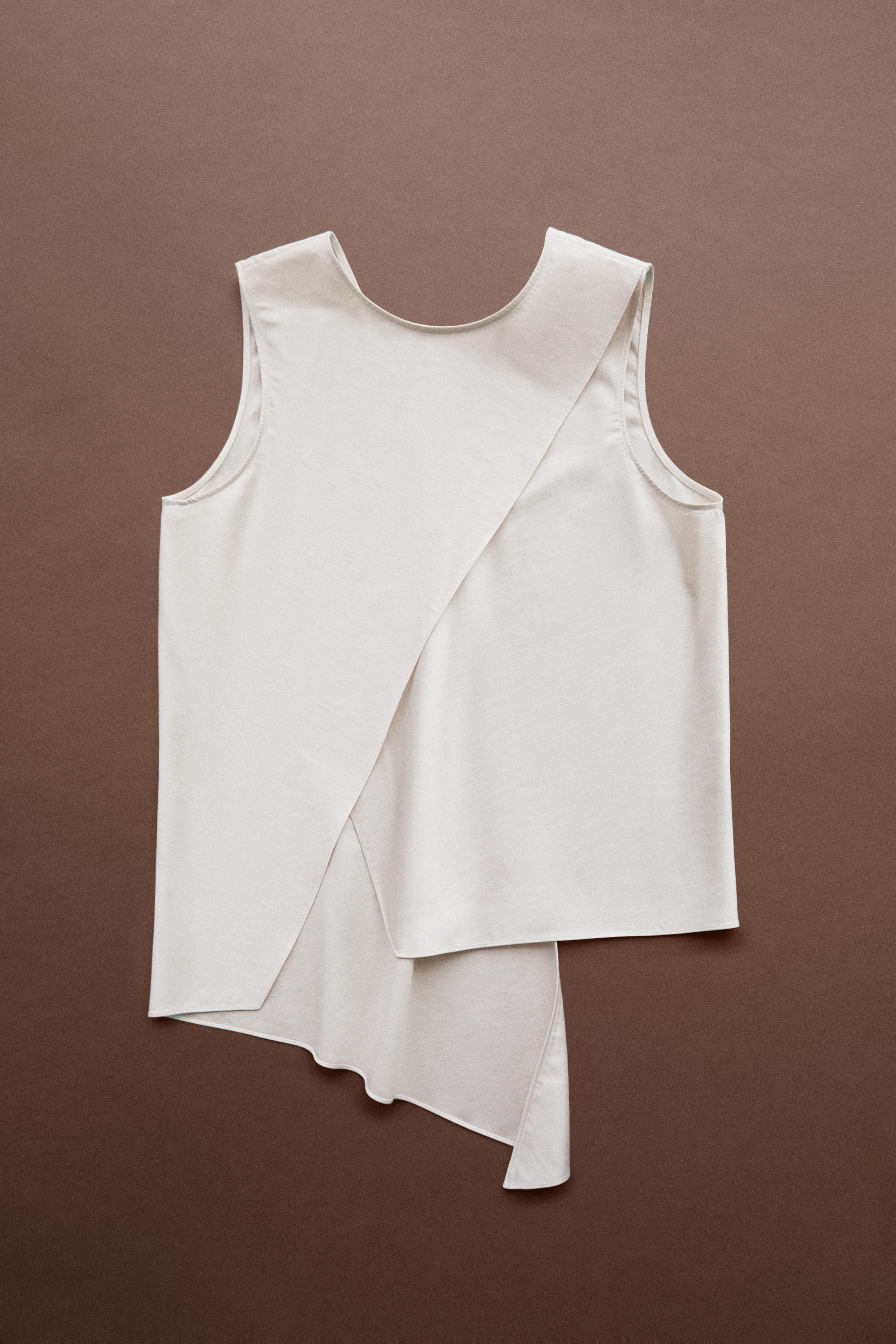 Asymmetric wrap top - STUDIO — CREAM