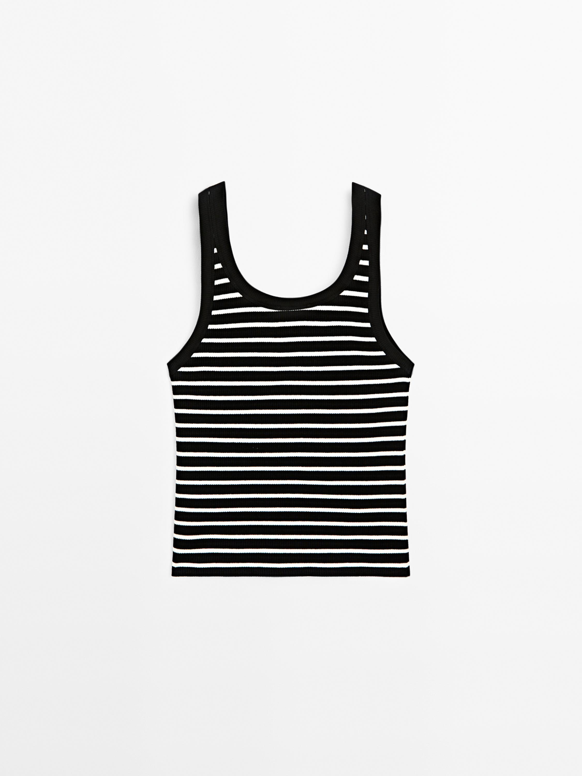 Stripe print vest top