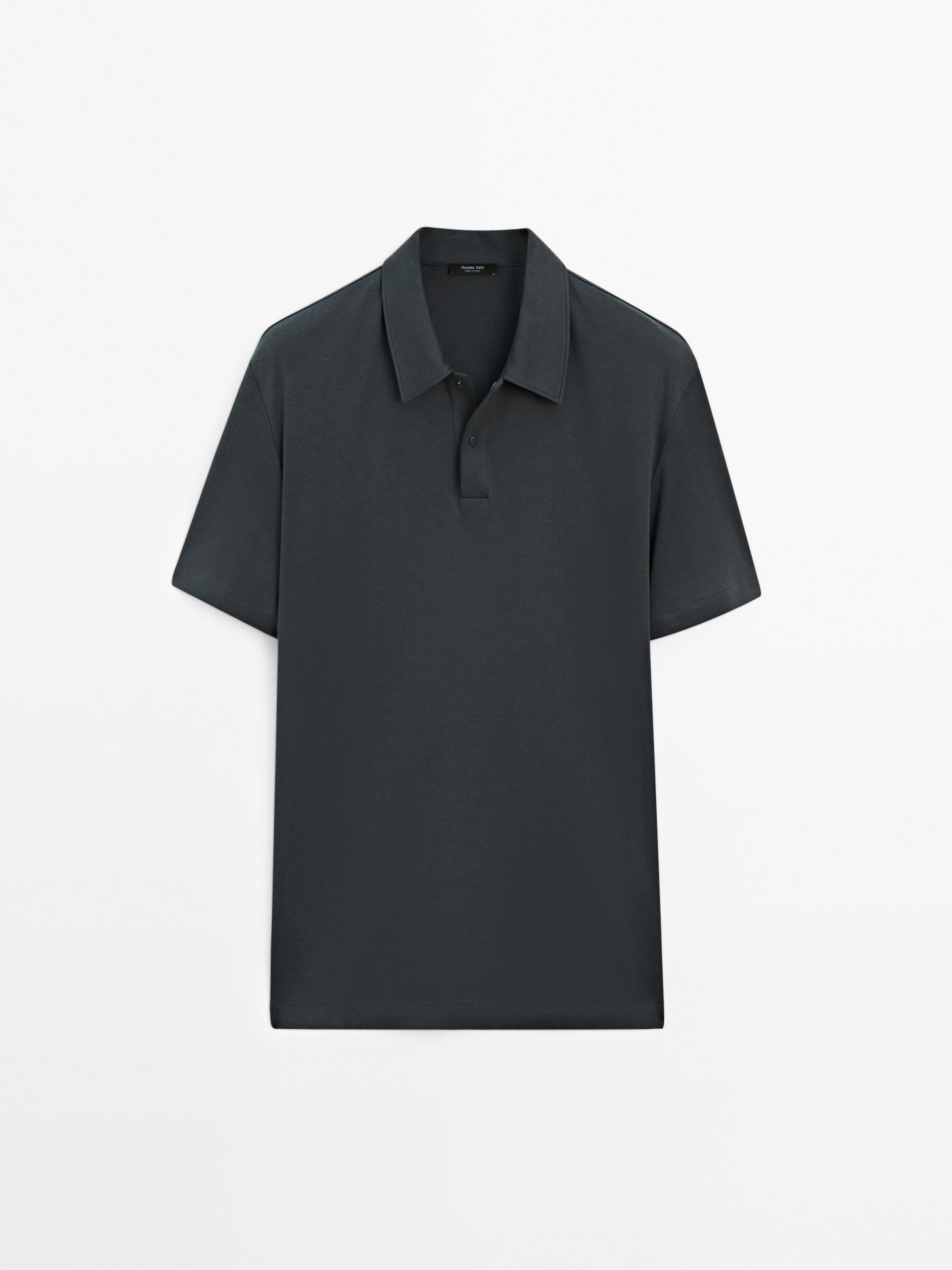 Short sleeve polo snap placket