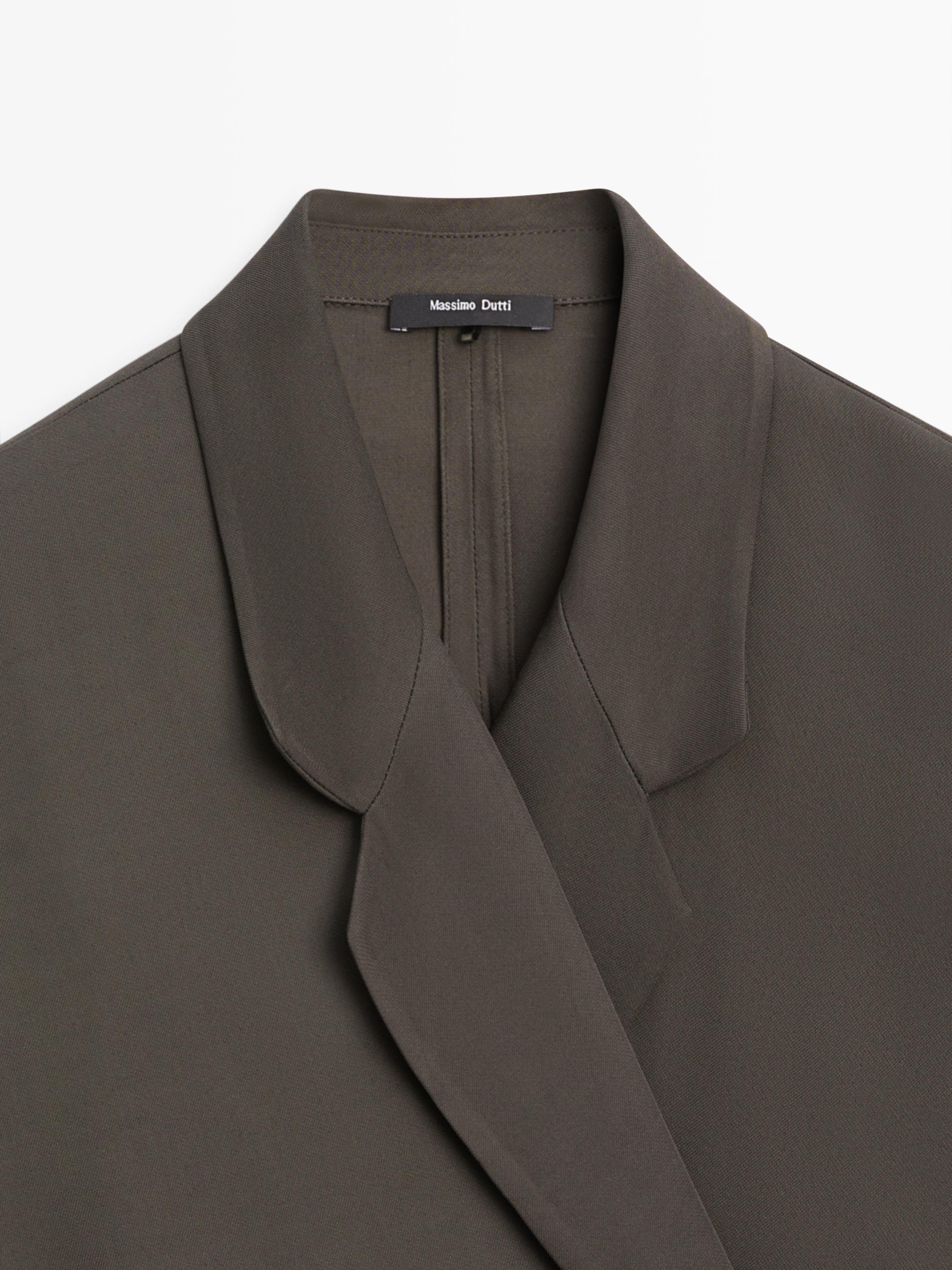 Flowing double-breasted overshirt — Greyish green
