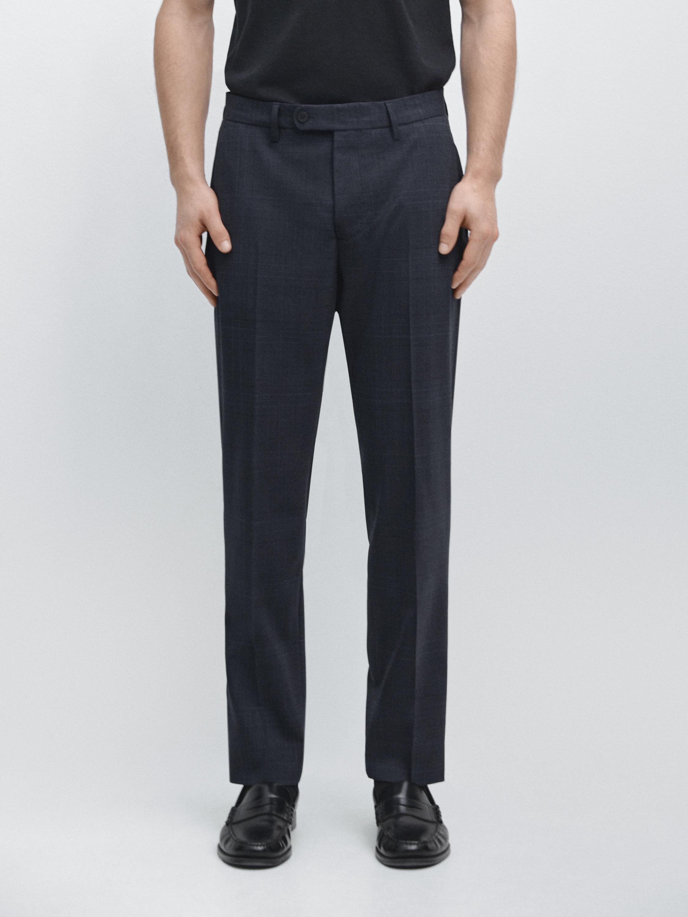 Костюмные брюки из смесовой шерсти в клетку