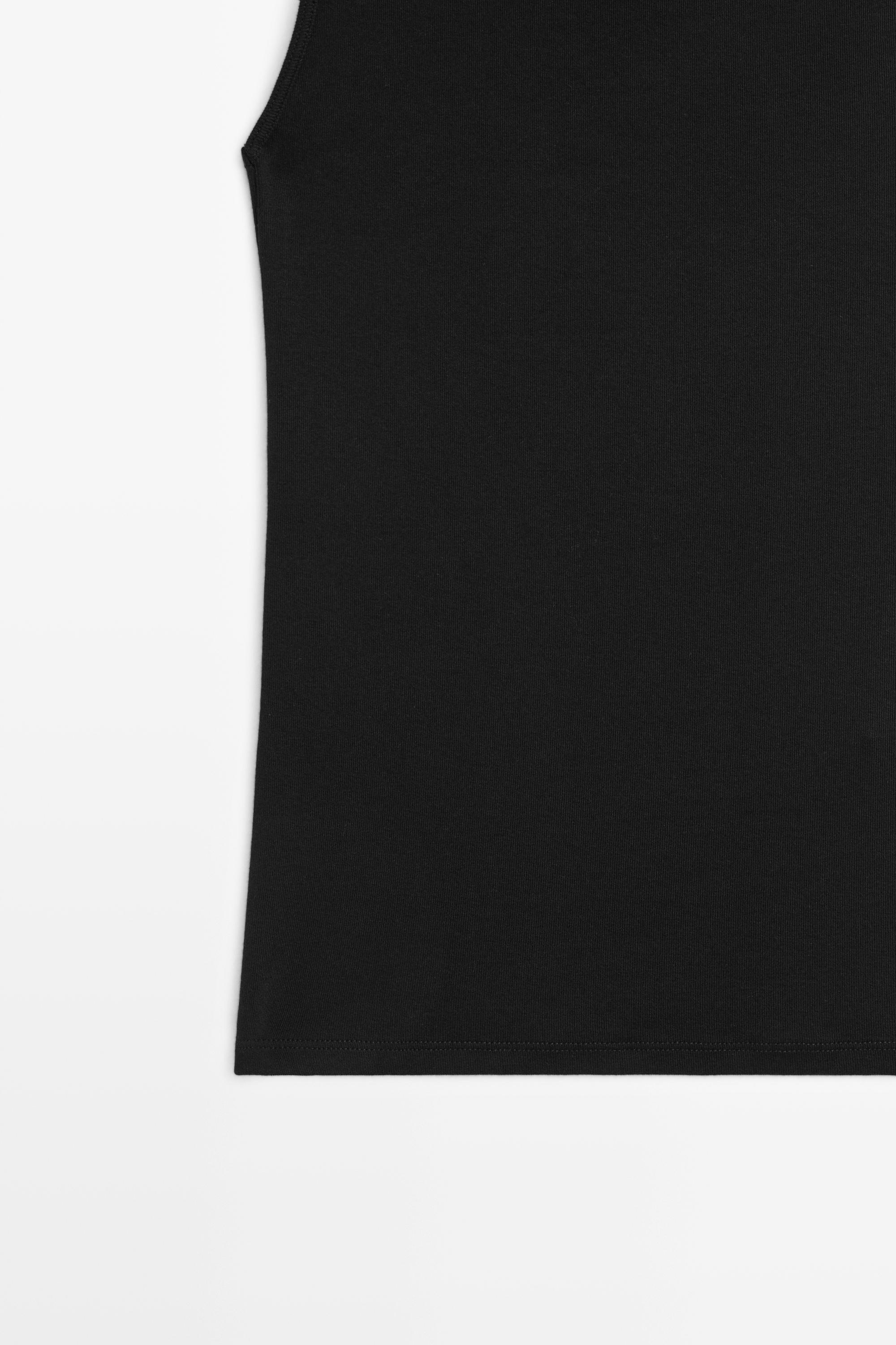 Cotton blend camisole top — BLACK