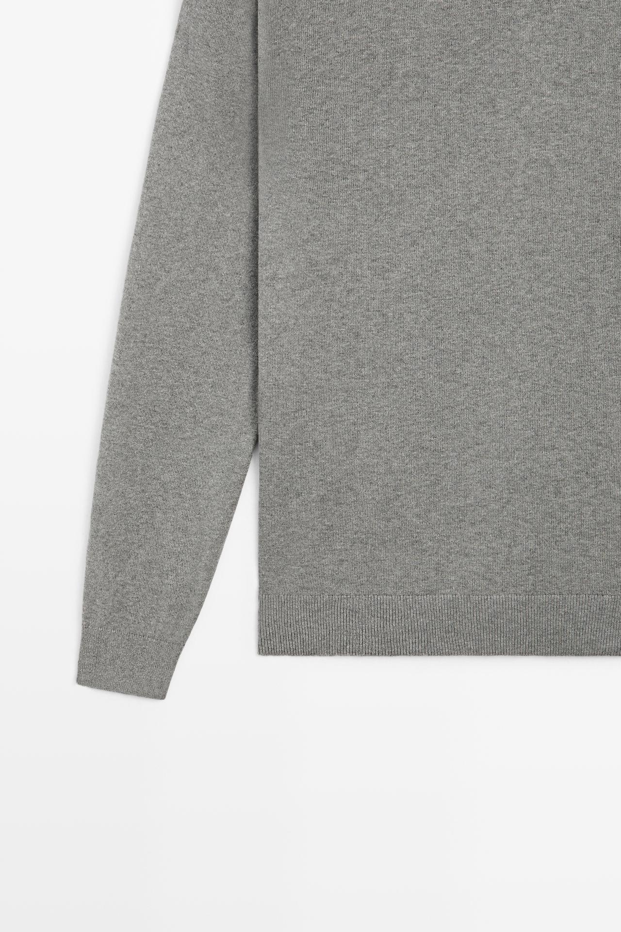 Cotton blend knit sweater — ANTHRACITE GREY
