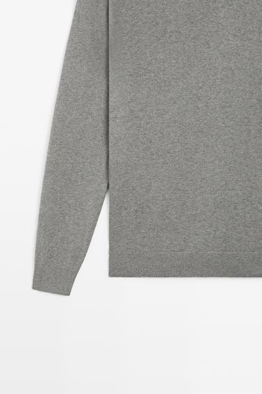 Cotton blend knit sweater — ANTHRACITE GREY 7