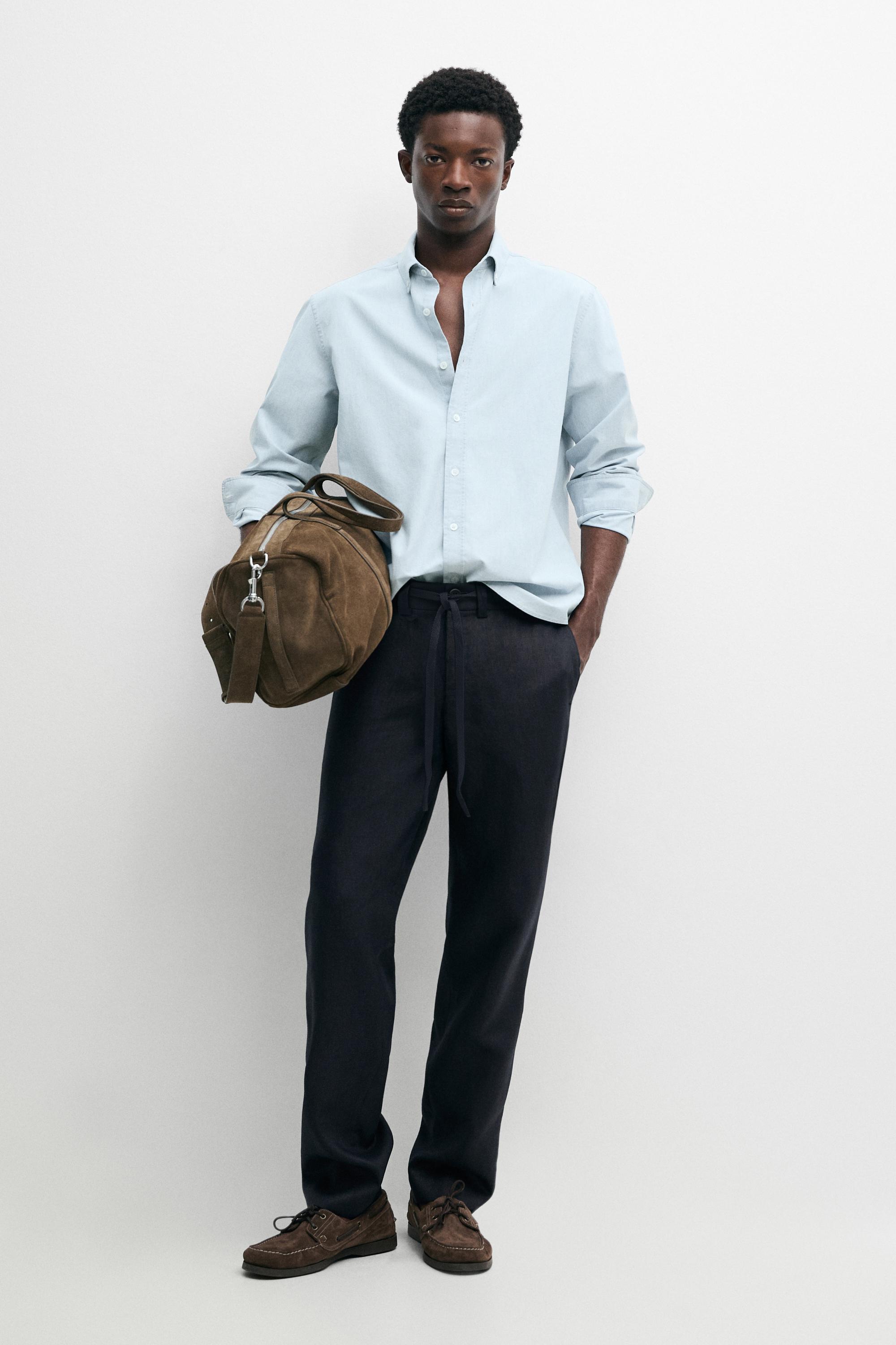 Pantalon à taille élastique 100&nbsp;% lin