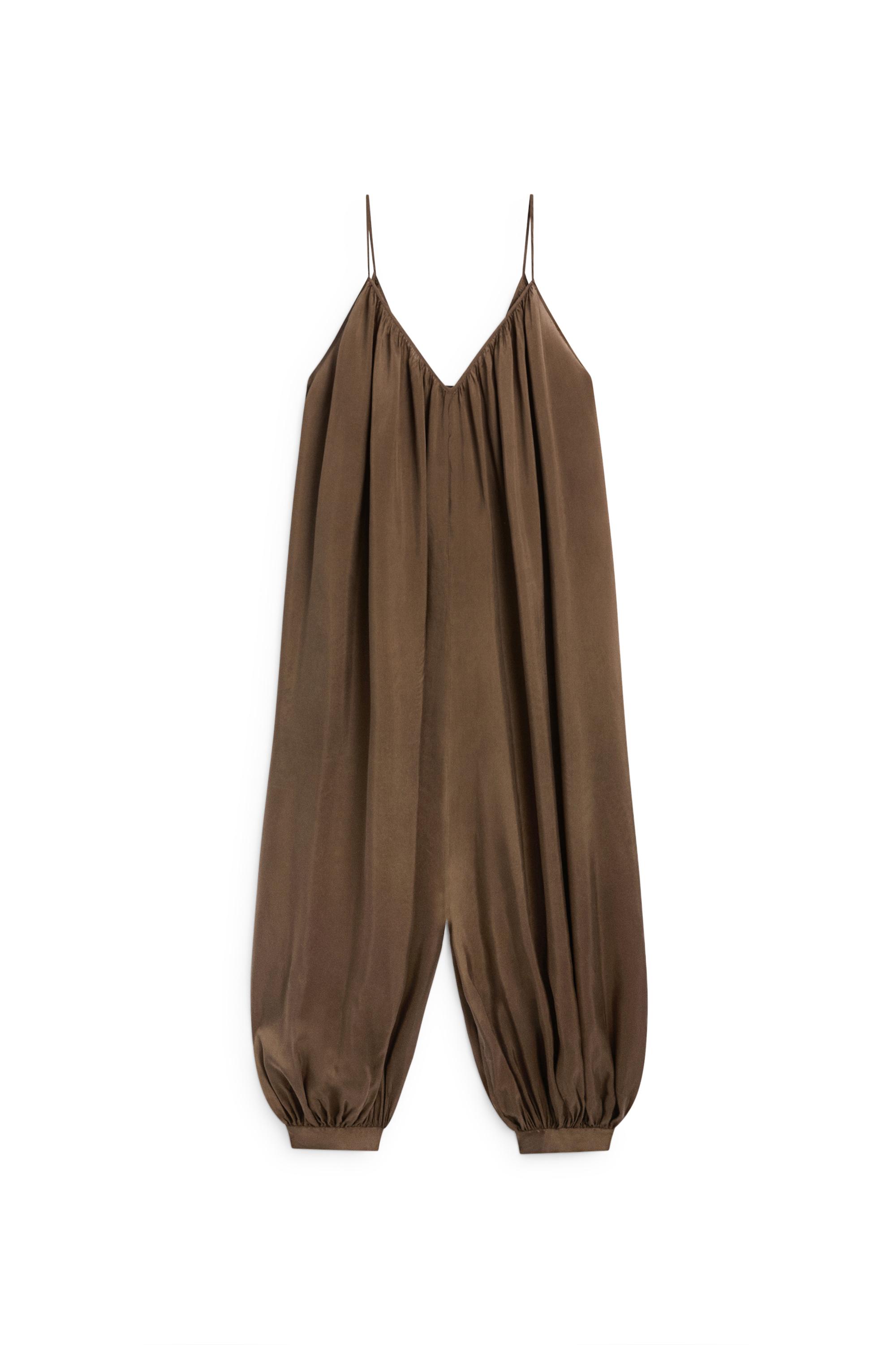 Flowing sarouel jumpsuit — BROWN