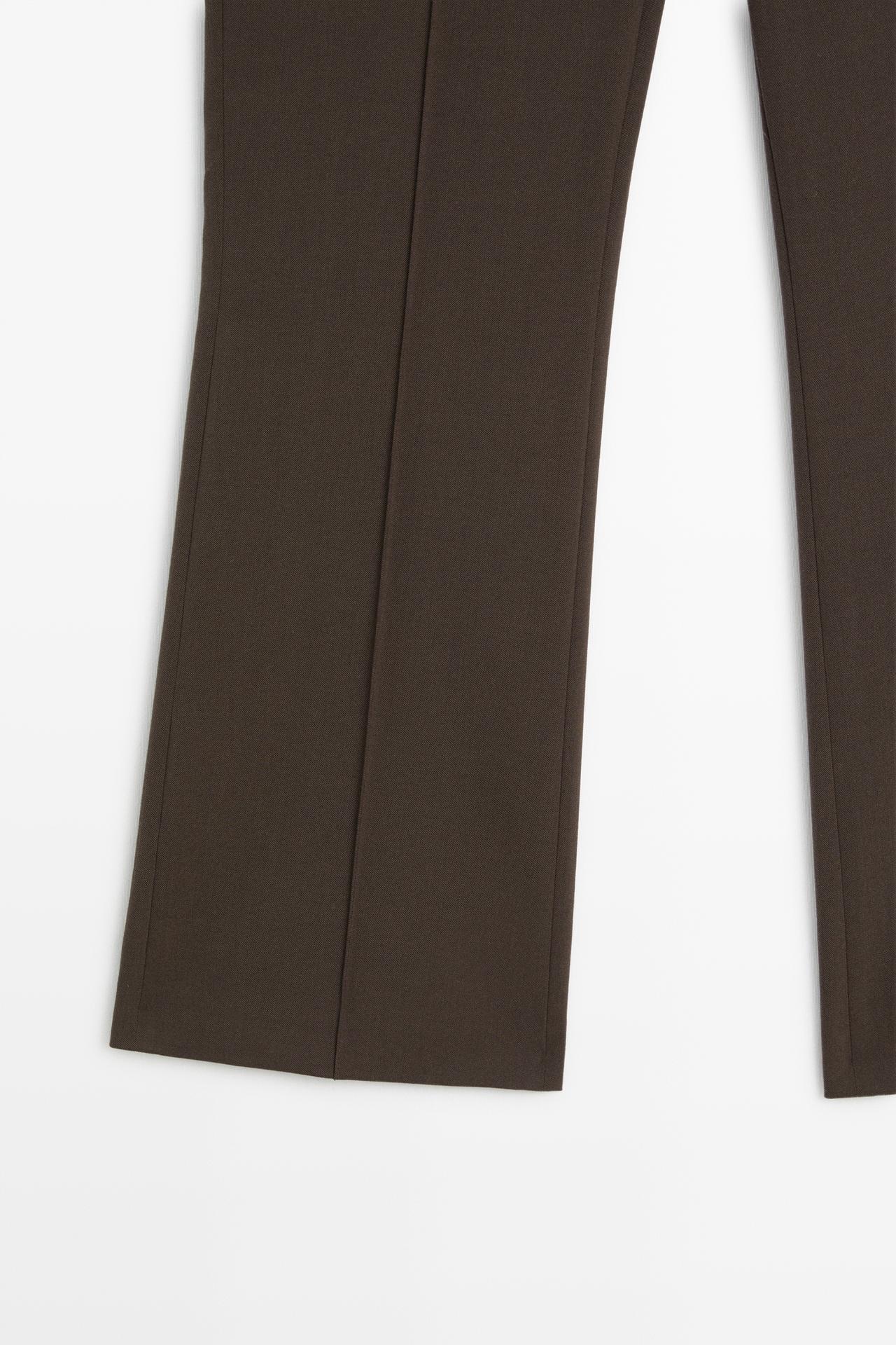 Wool-blend kick flare pants — BROWN