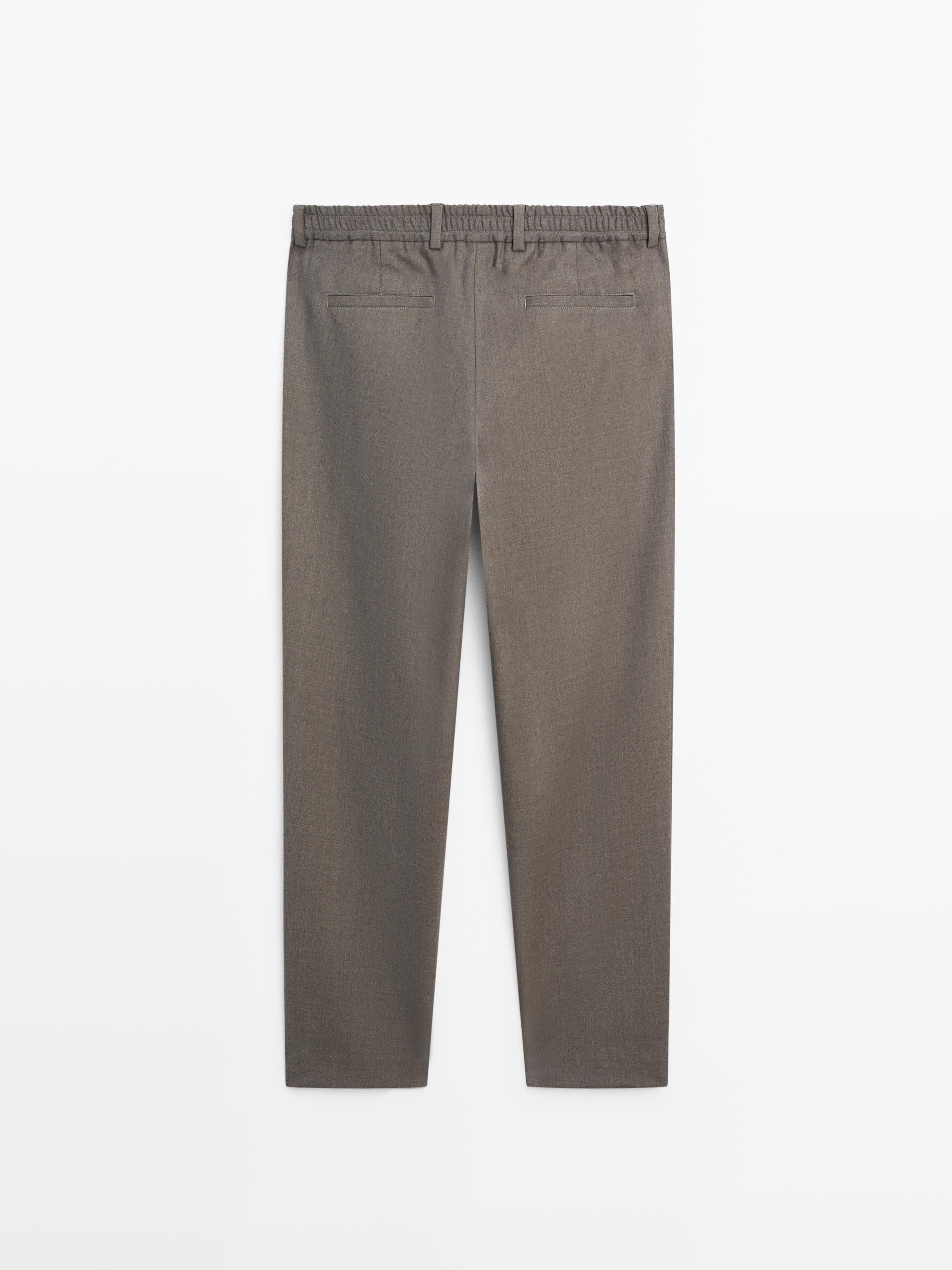 Cool wool blend trousers — MEDIUM ECRU