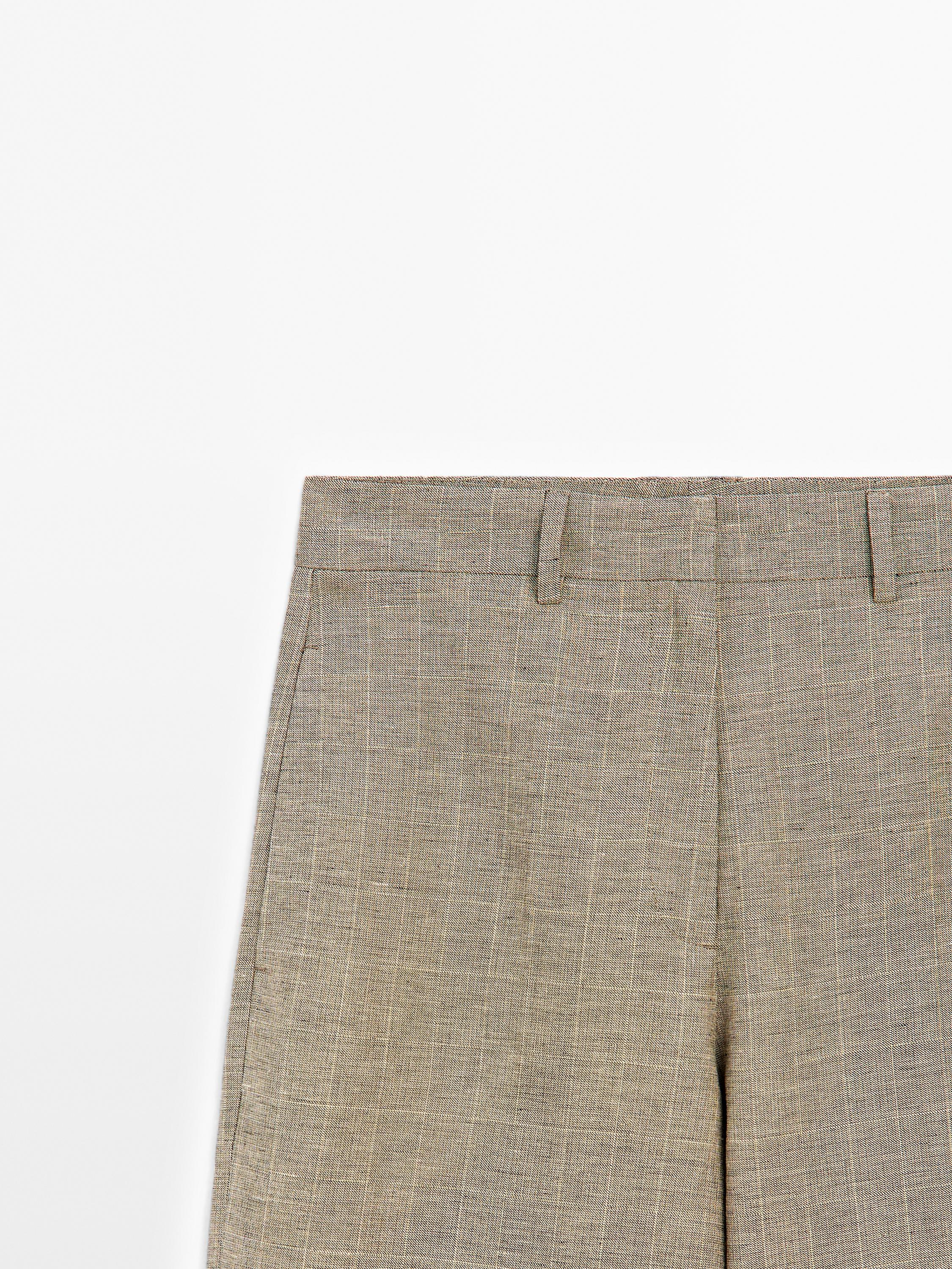 Gerade geschnittene karierte Hose aus Baumwolle