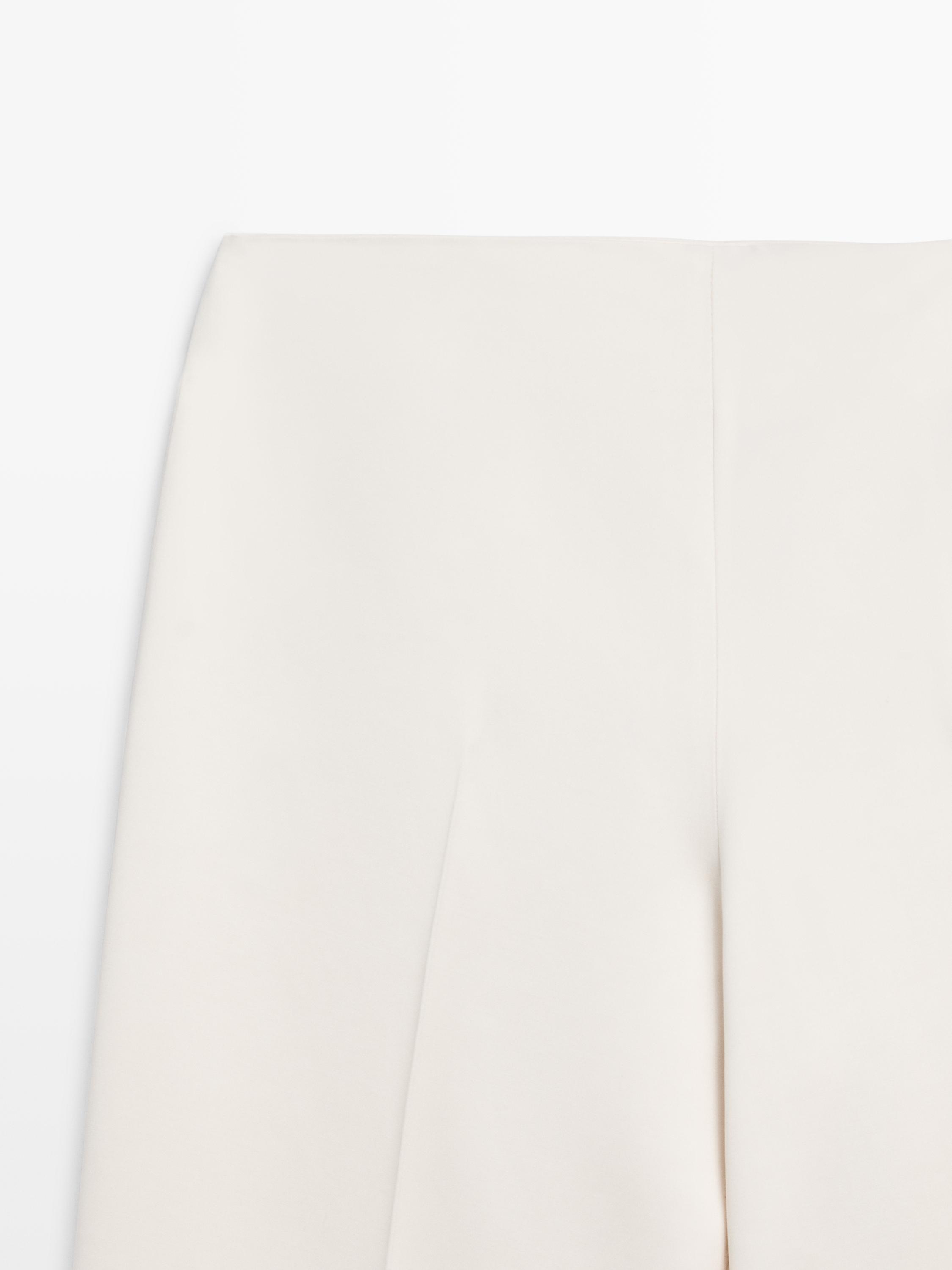 Satin wide-leg trousers - STUDIO — Beige