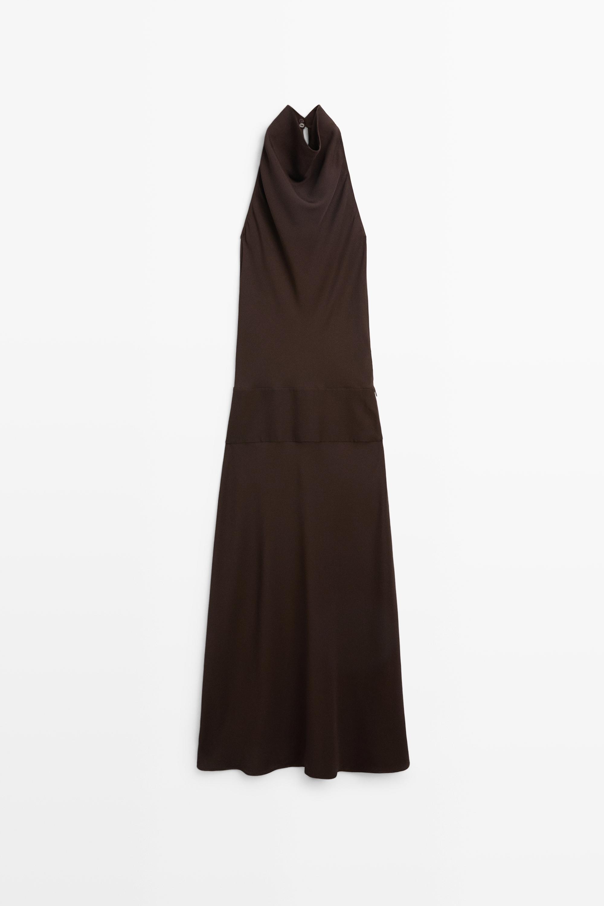 Vestito midi halter con fusciacca