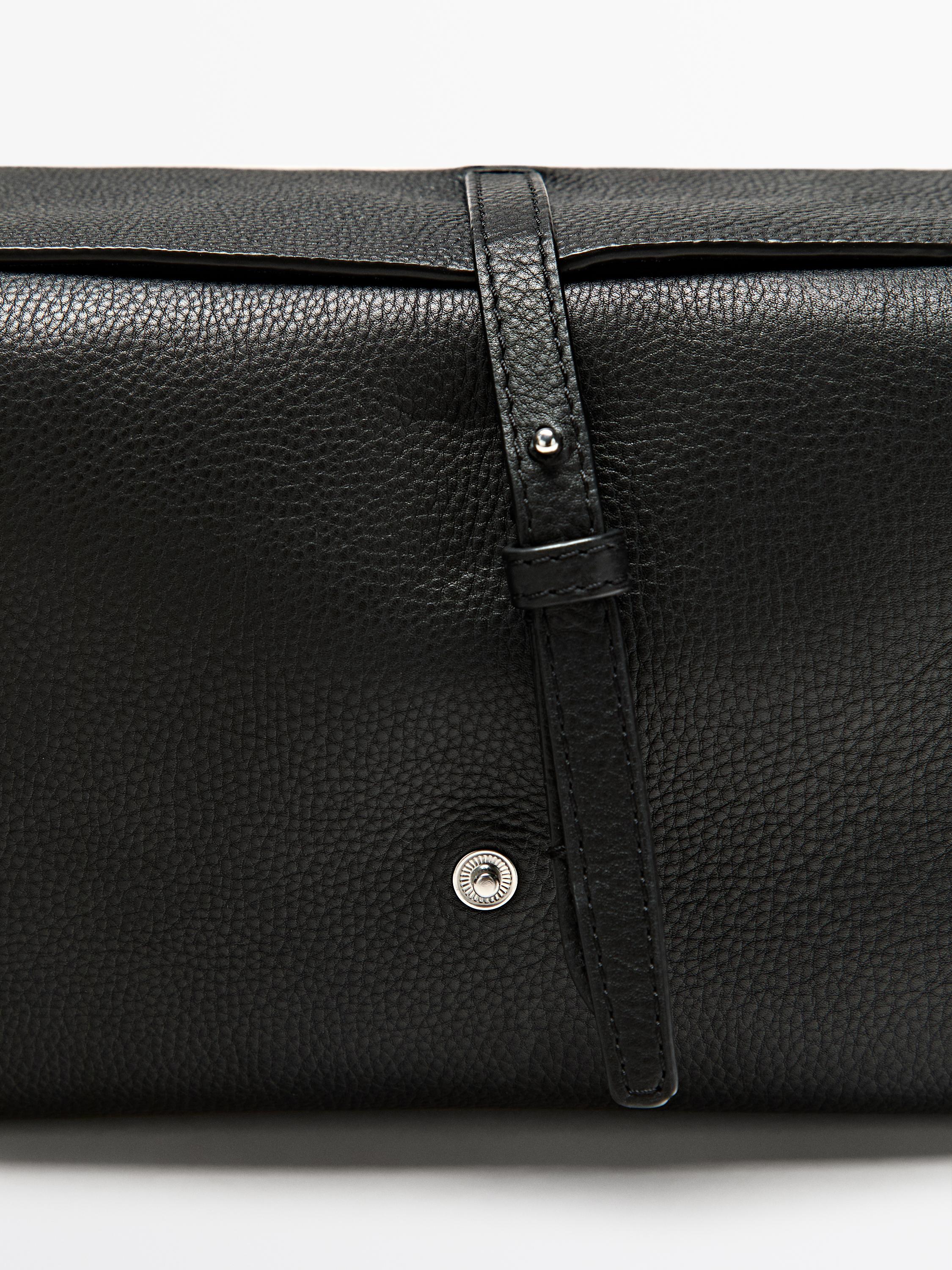 Nappa leather toiletry bag — BLACK