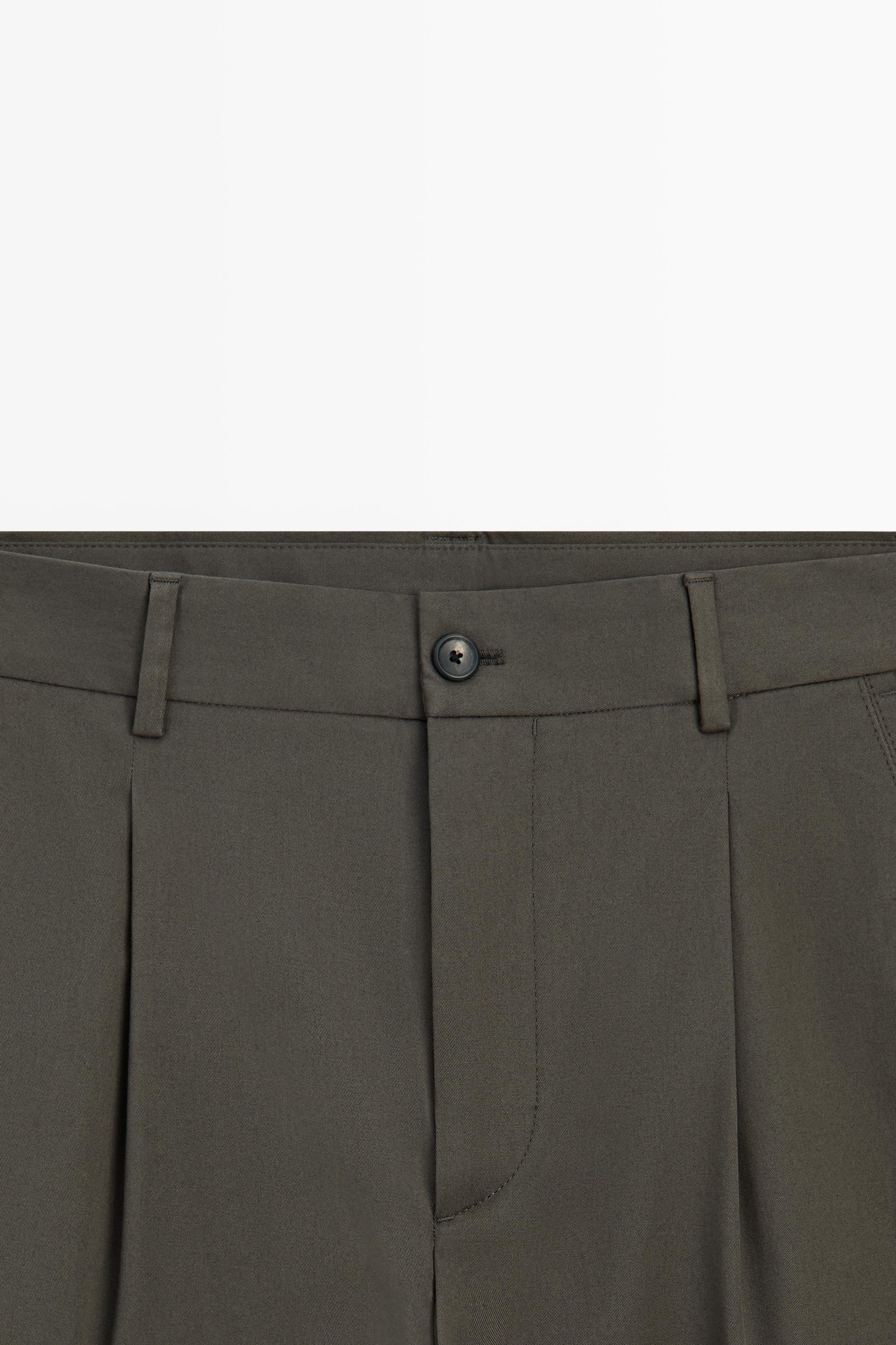 Flowing pants with darts — KHAKI