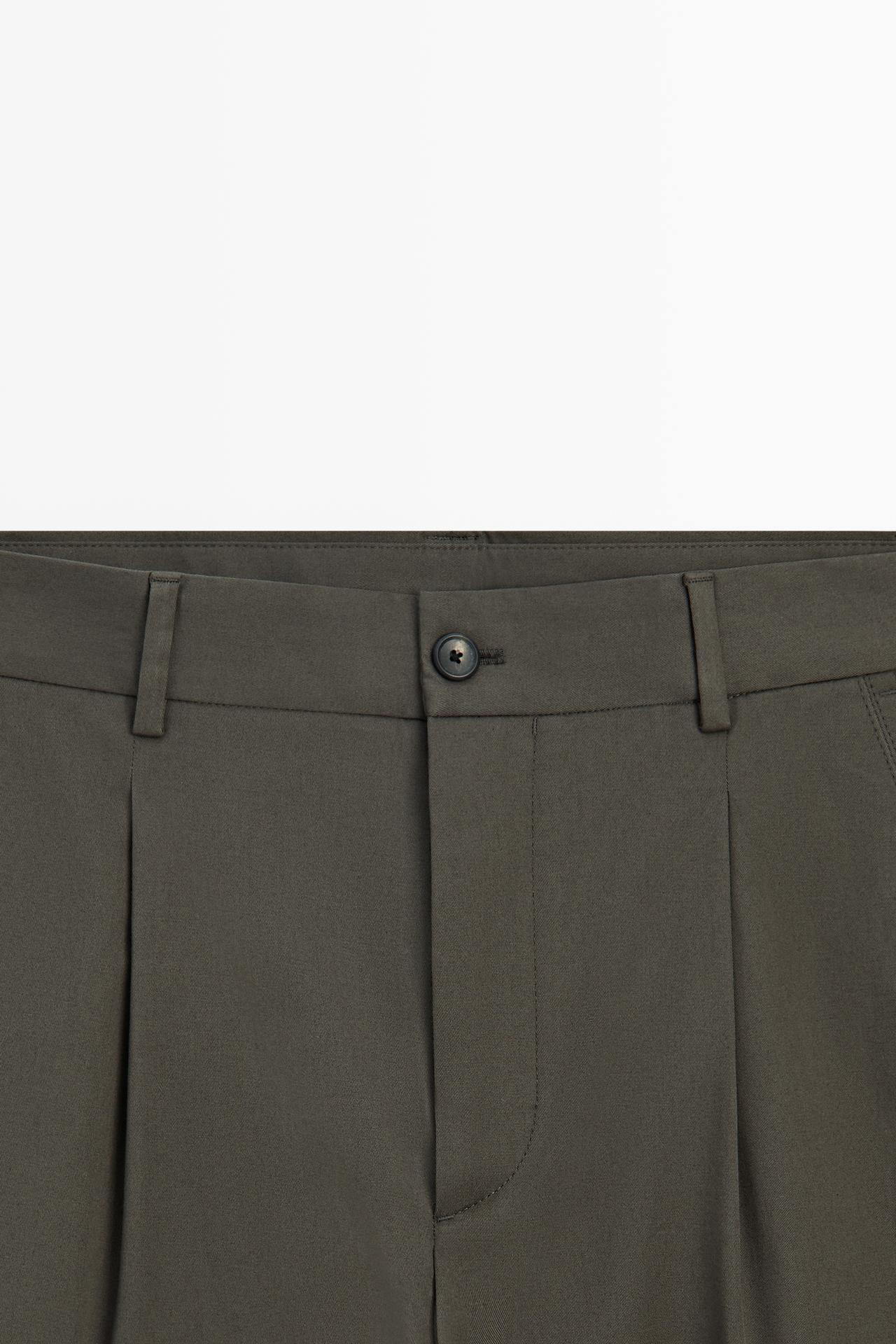 Flowing pants with darts — KHAKI